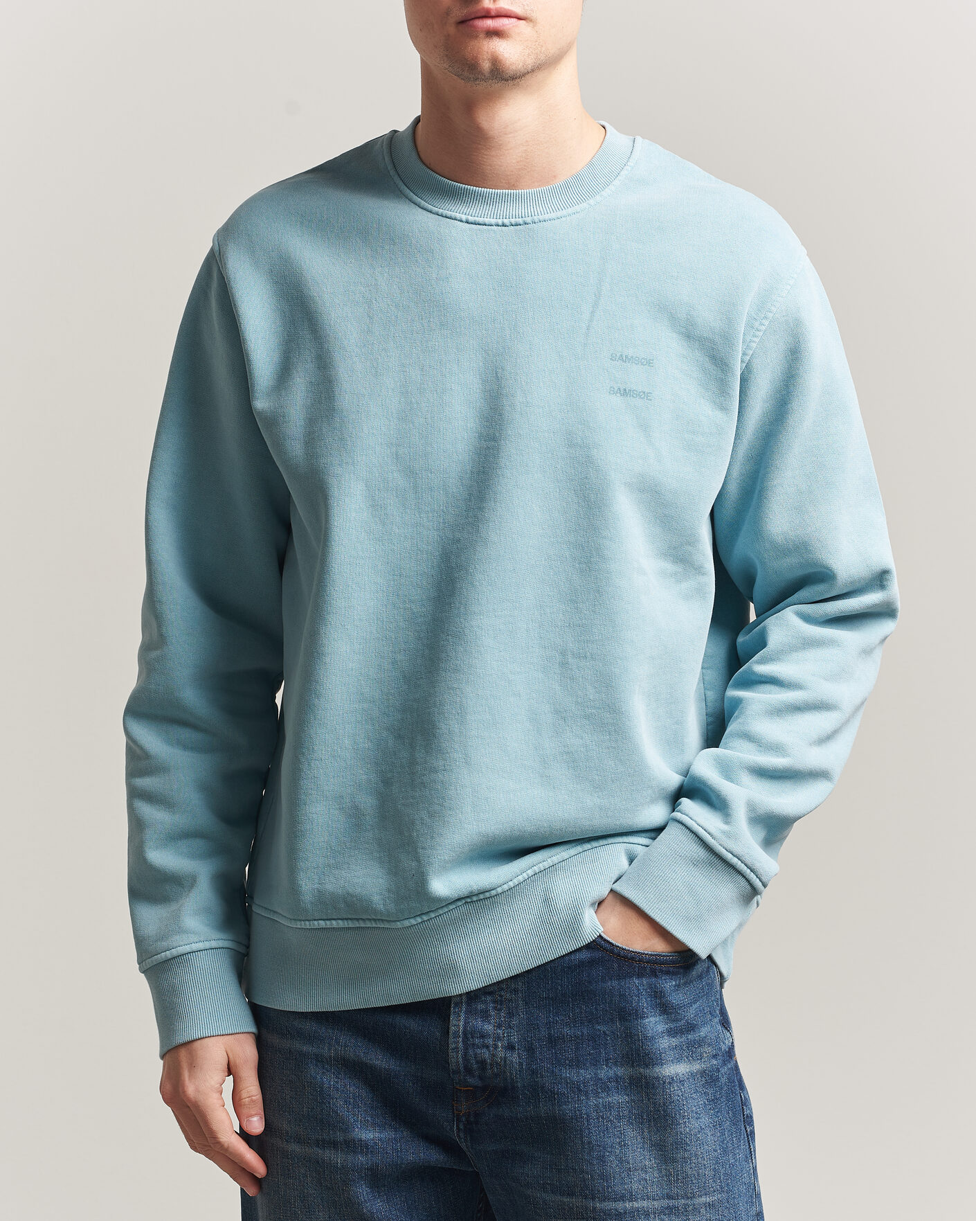 Mies | Puserot | Samsøe Samsøe | Joel Organic Washed Cotton Sweatshirt Tourmaline
