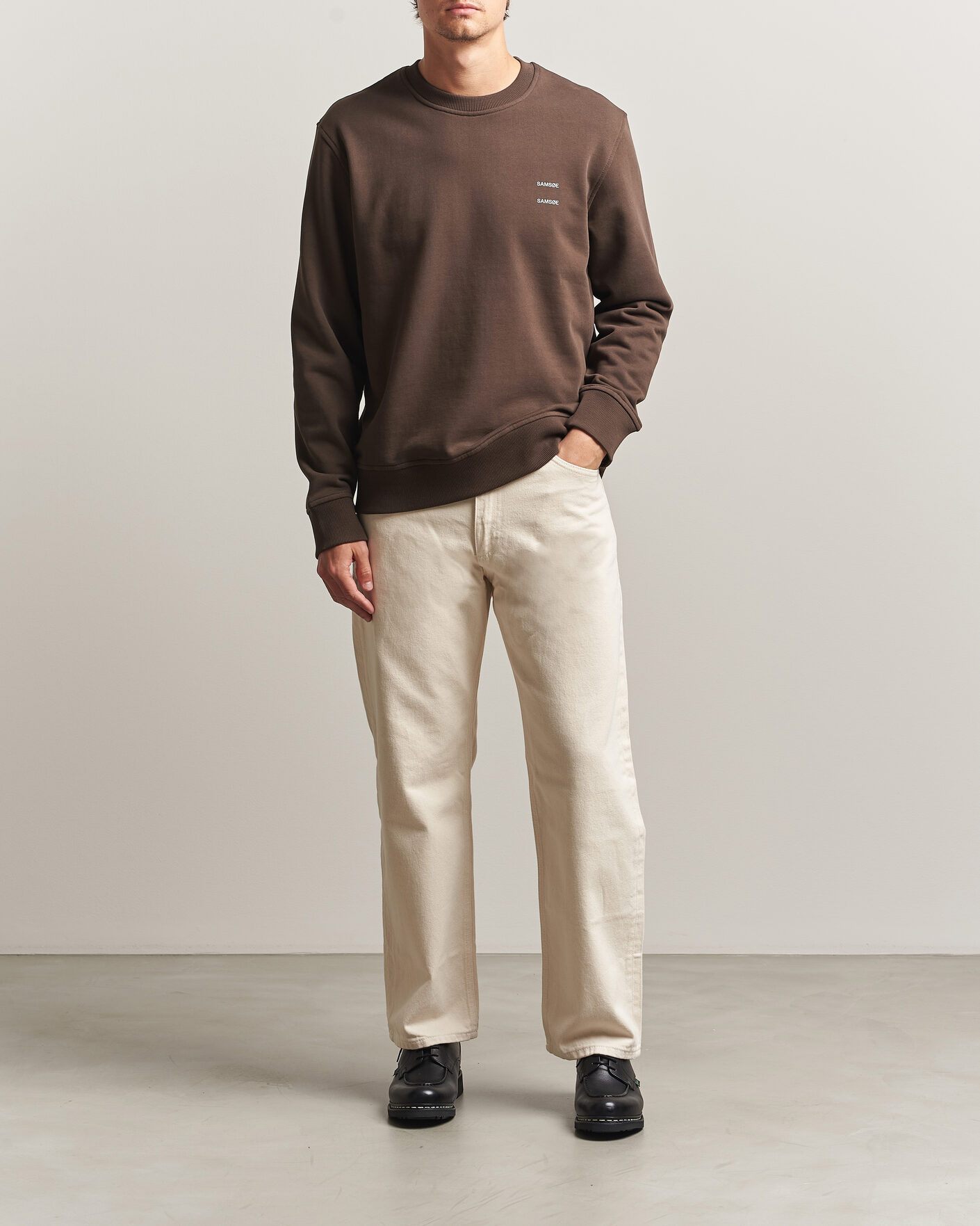 Mies | Puserot | Samsøe Samsøe | Joel Organic Cotton Sweatshirt Turkish Coffee