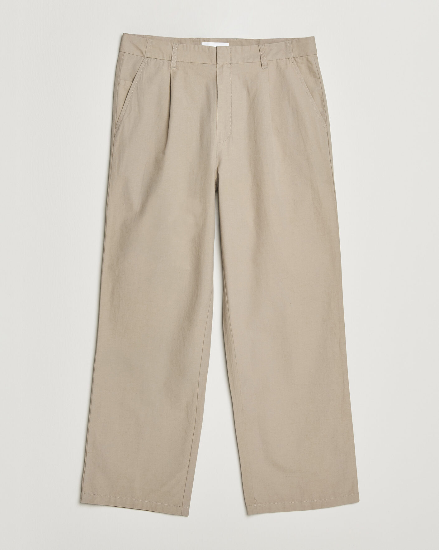 Mies | Housut | Samsøe Samsøe | Valentin Cotton/Linen Pleated Trousers Aluminum