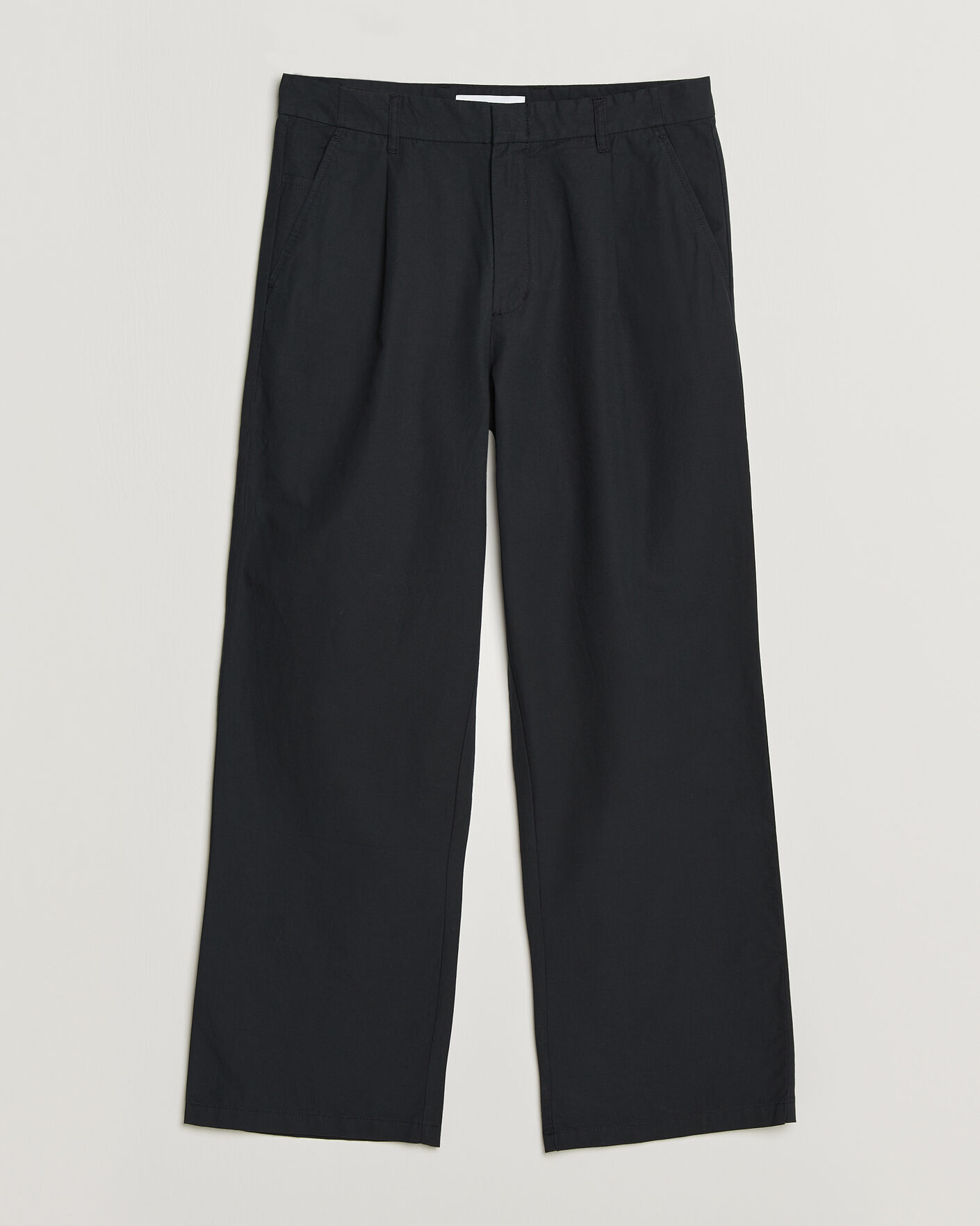Mies | Housut | Samsøe Samsøe | Valentin Cotton/Linen Pleated Trousers Black