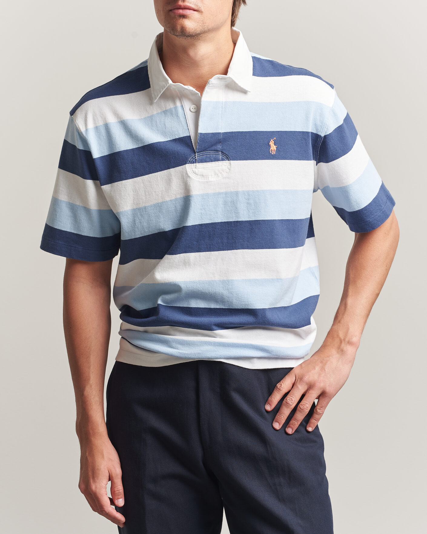 Mies | Pikeet | Polo Ralph Lauren | Block Stripe Polo Office Blue
