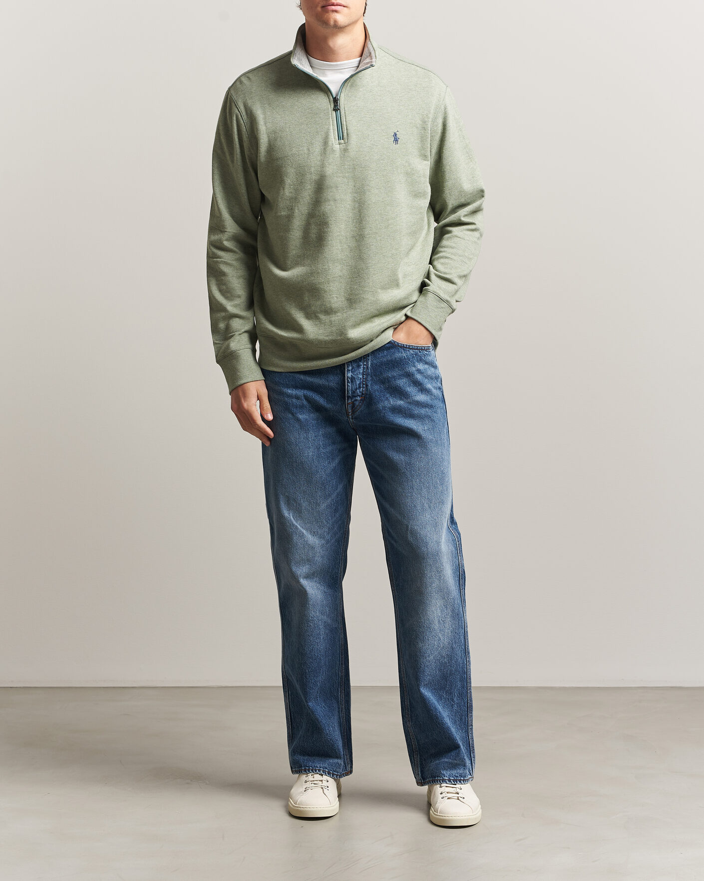 Mies | Puserot | Polo Ralph Lauren | Double Knit Half Zip Greenery Heather