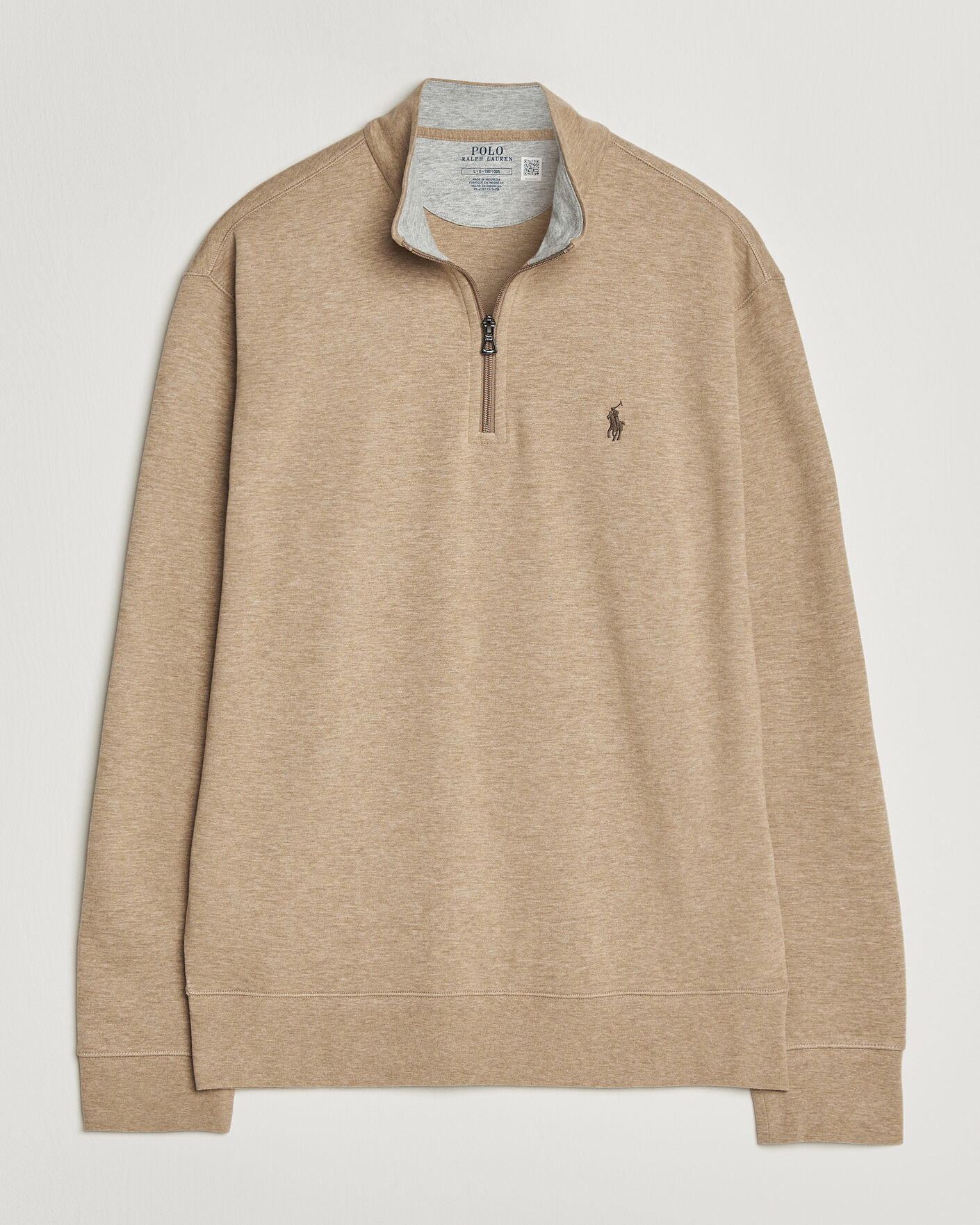 Mies | Puserot | Polo Ralph Lauren | Double Knit Half Zip Warm Brown