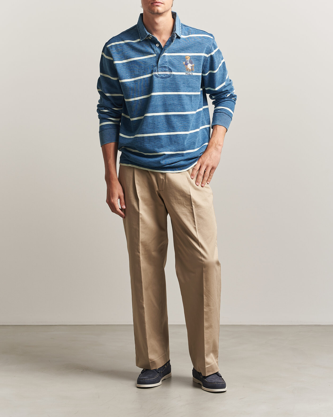 Mies | Puserot | Polo Ralph Lauren | Striped Indigo Rugby Newport Bear