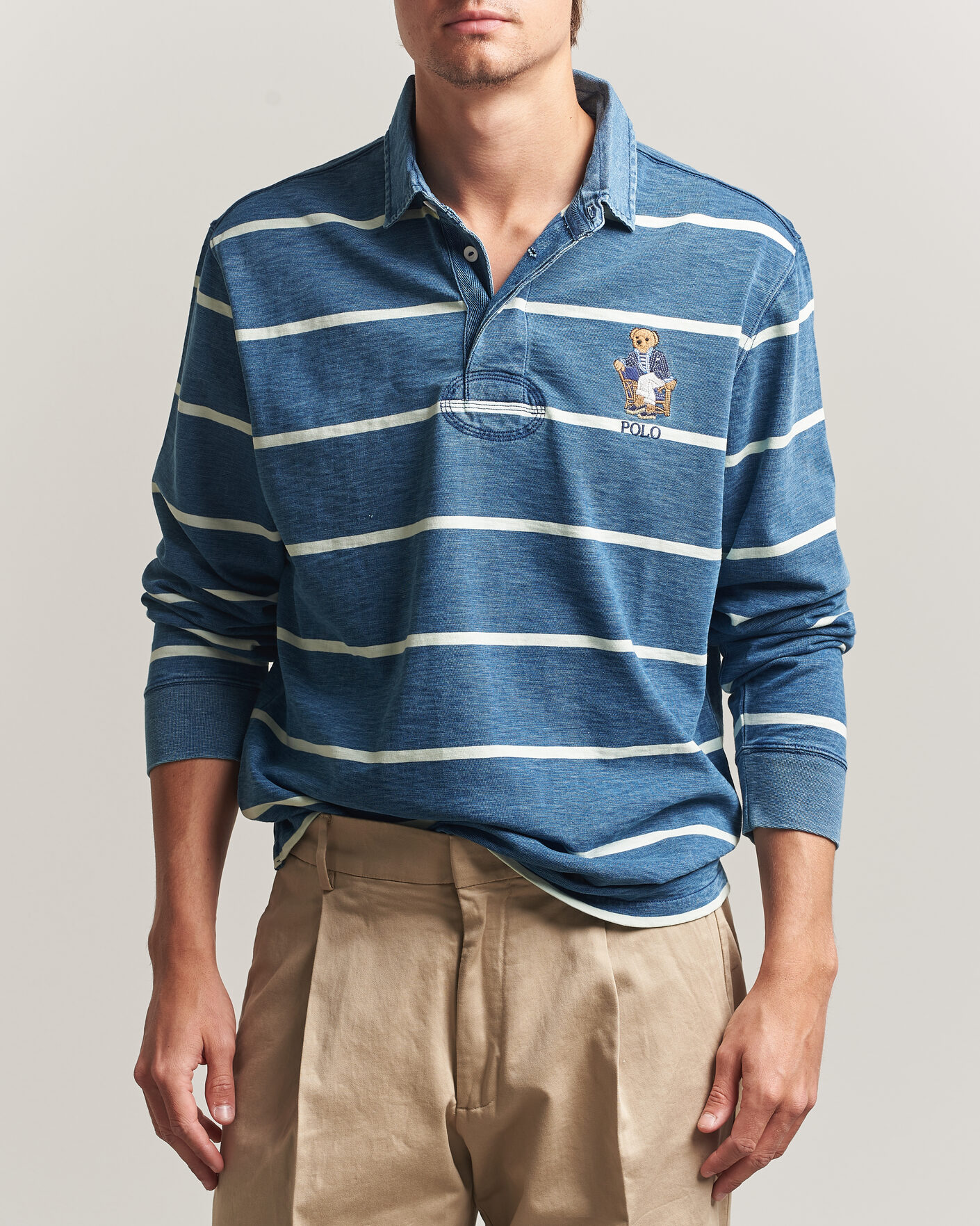Mies | Puserot | Polo Ralph Lauren | Striped Indigo Rugby Newport Bear