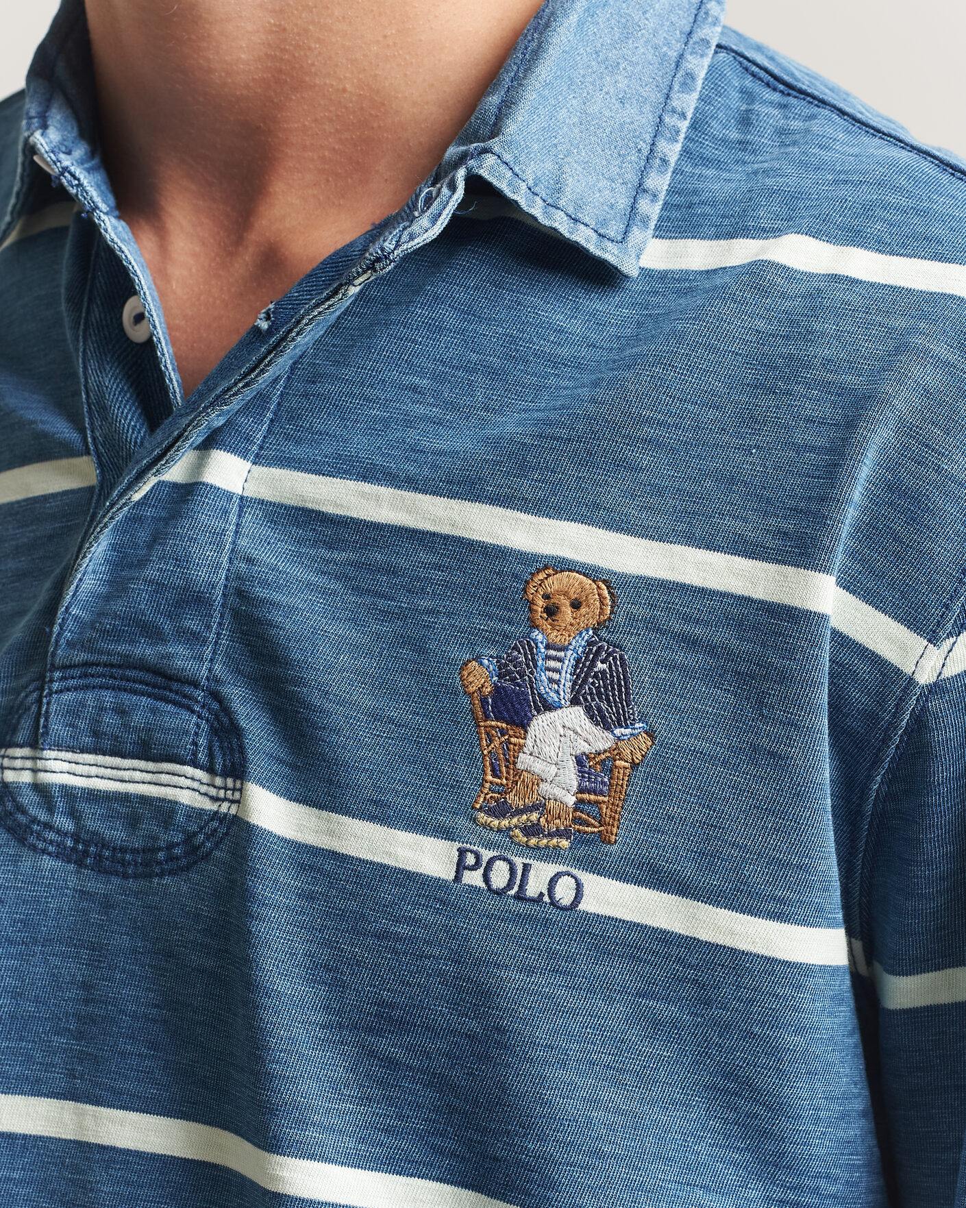 Mies | Puserot | Polo Ralph Lauren | Striped Indigo Rugby Newport Bear