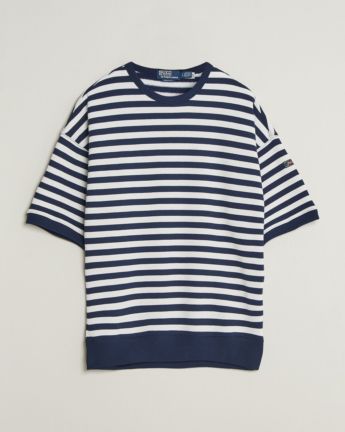 Mies | T-paidat | Polo Ralph Lauren | Striped Short Sleeve Sweater Newport Navy/White
