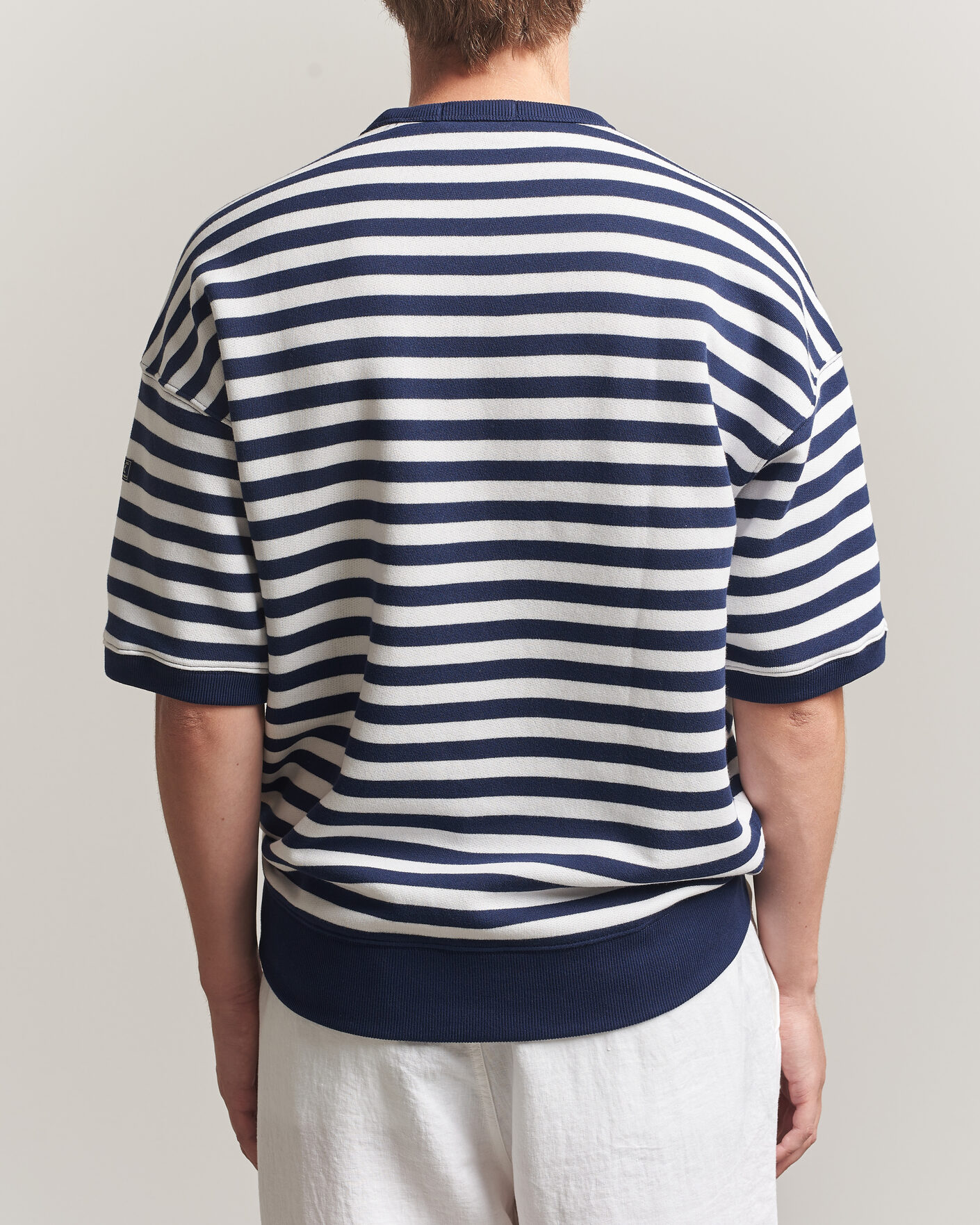 Mies | T-paidat | Polo Ralph Lauren | Striped Short Sleeve Sweater Newport Navy/White