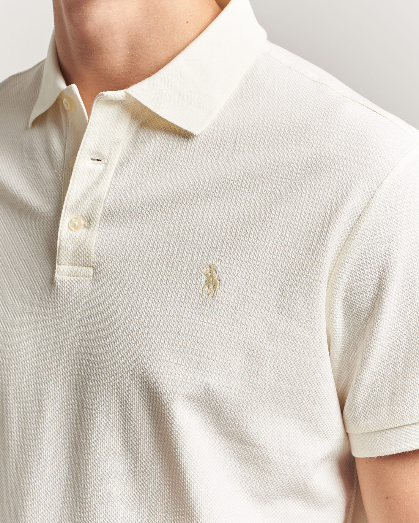 Mies | Pikeet | Polo Ralph Lauren | Honeycomb Texture Polo Pale Cream