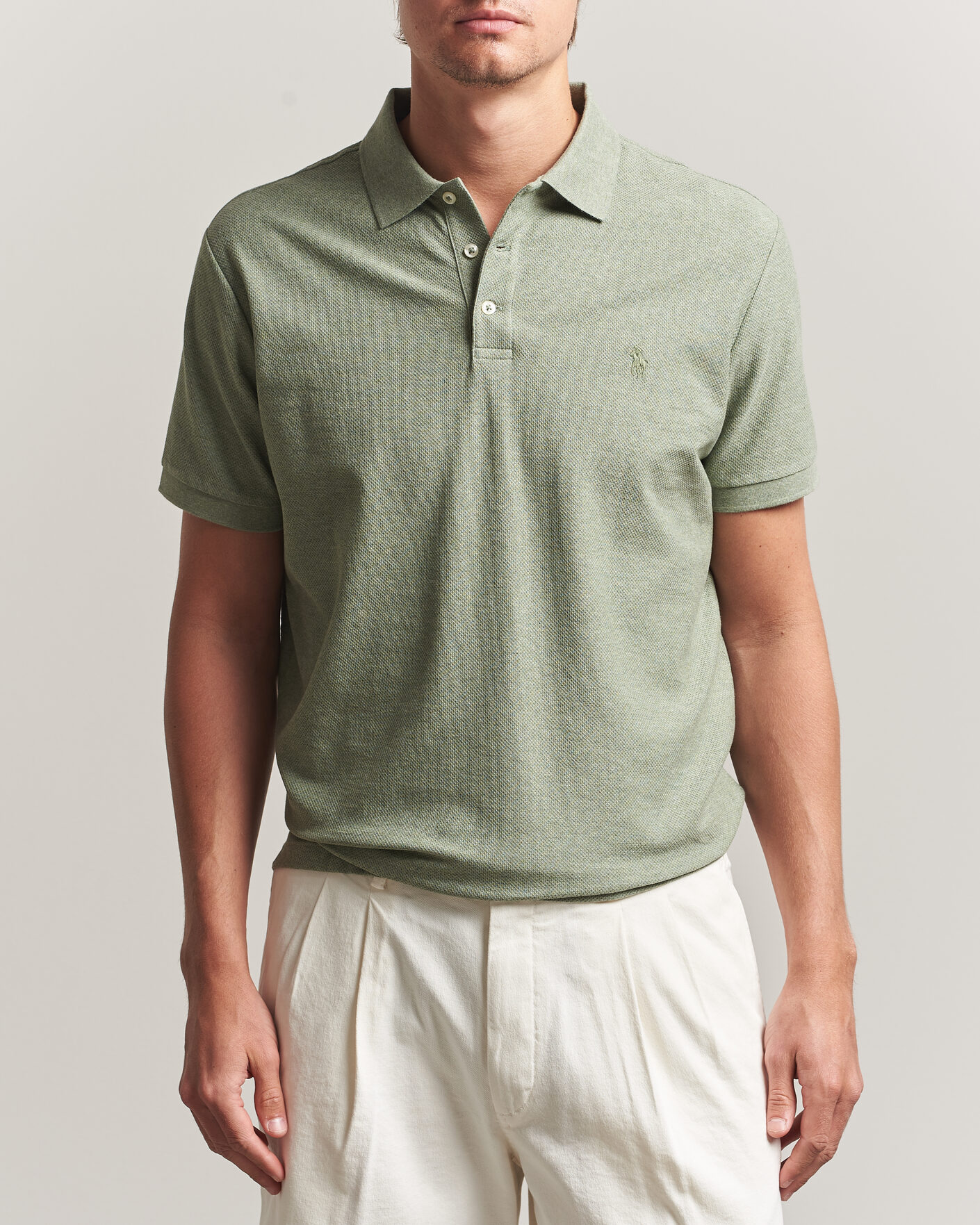 Mies | Pikeet | Polo Ralph Lauren | Honeycomb Texture Polo Greenery Heather