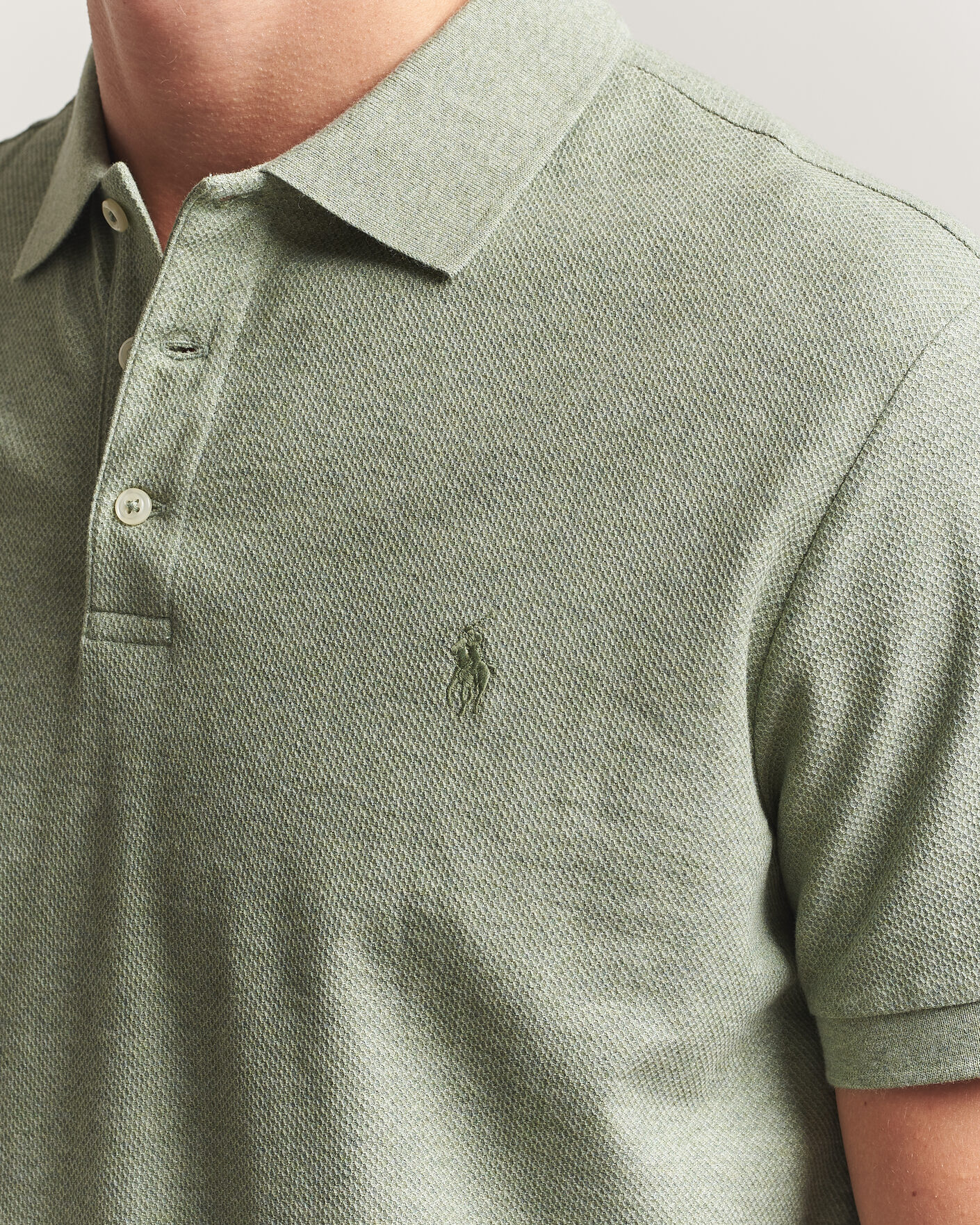 Mies | Pikeet | Polo Ralph Lauren | Honeycomb Texture Polo Greenery Heather