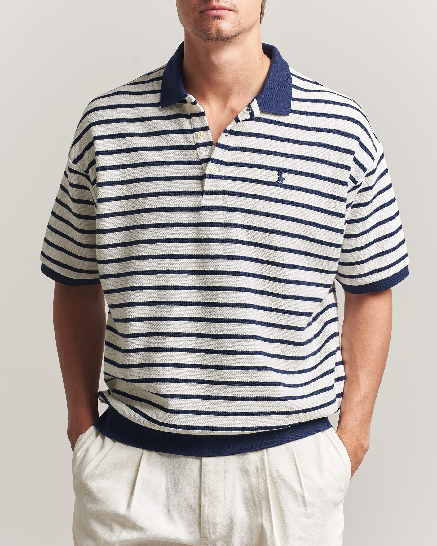 Mies | Pikeet | Polo Ralph Lauren | Jacquard Interlock Striped Polo Nevis/Newport Navy