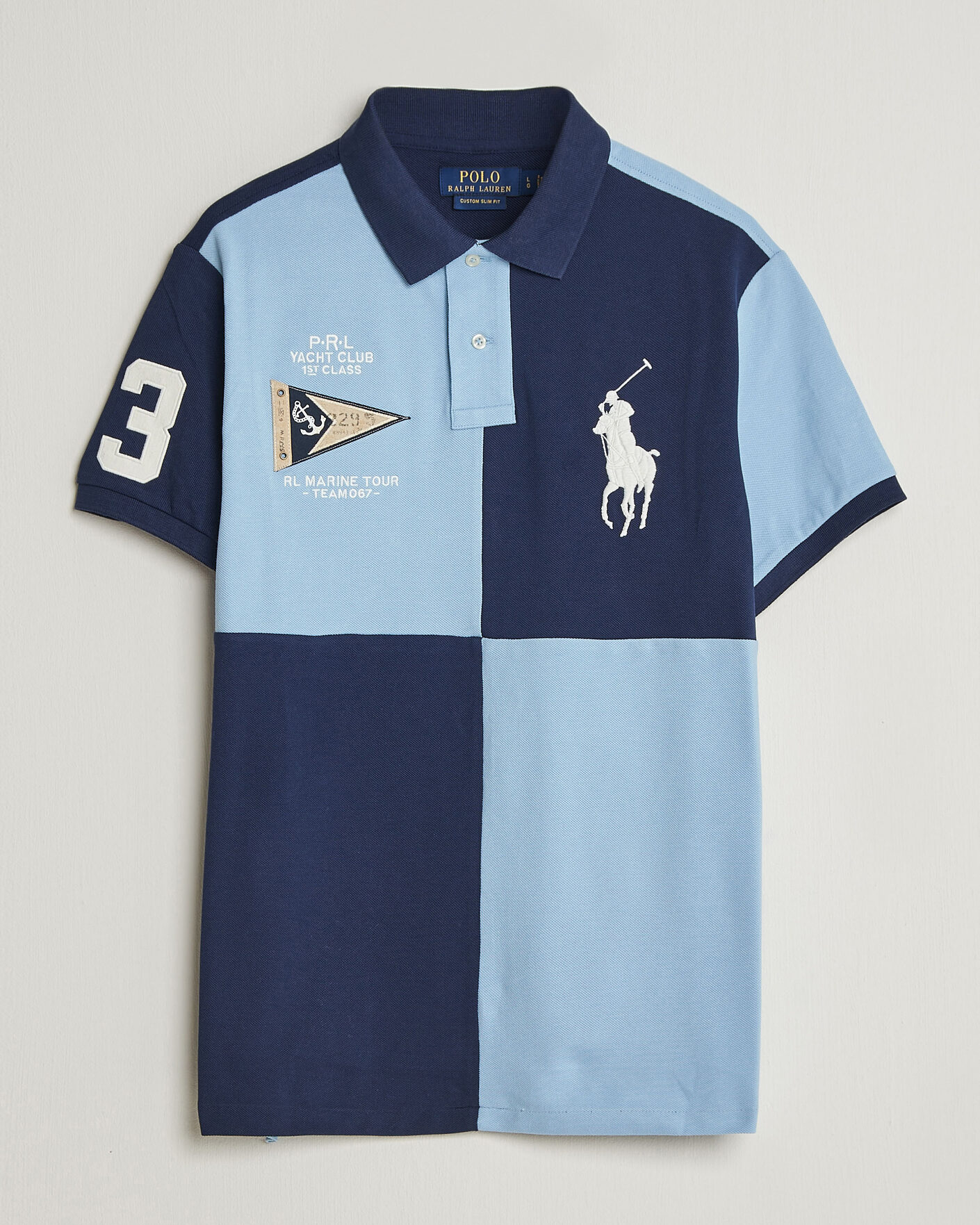 Mies | Pikeet | Polo Ralph Lauren | Custom Slim Rugby Block Polo NPT Navy/Powder Blue