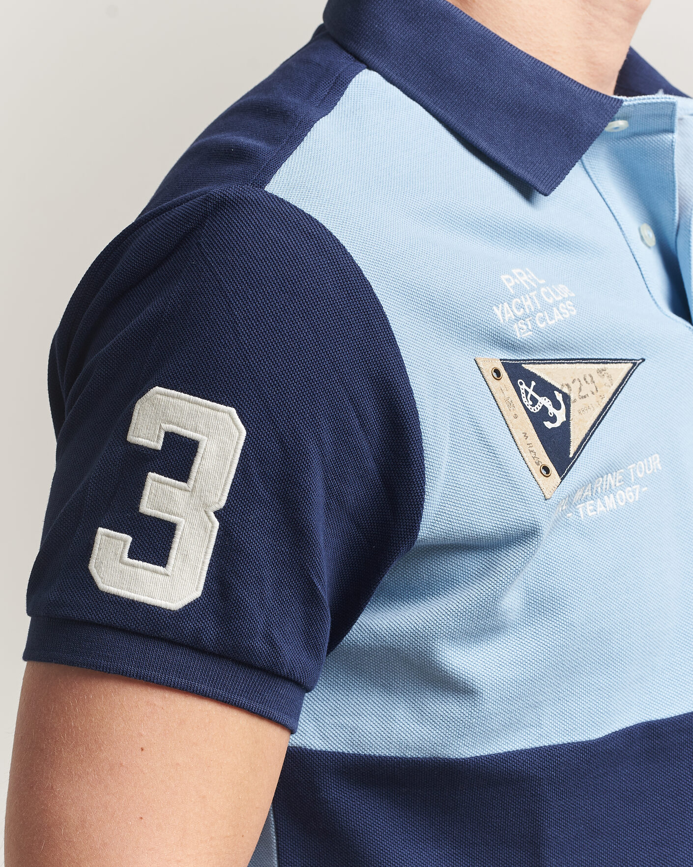 Mies | Pikeet | Polo Ralph Lauren | Custom Slim Rugby Block Polo NPT Navy/Powder Blue