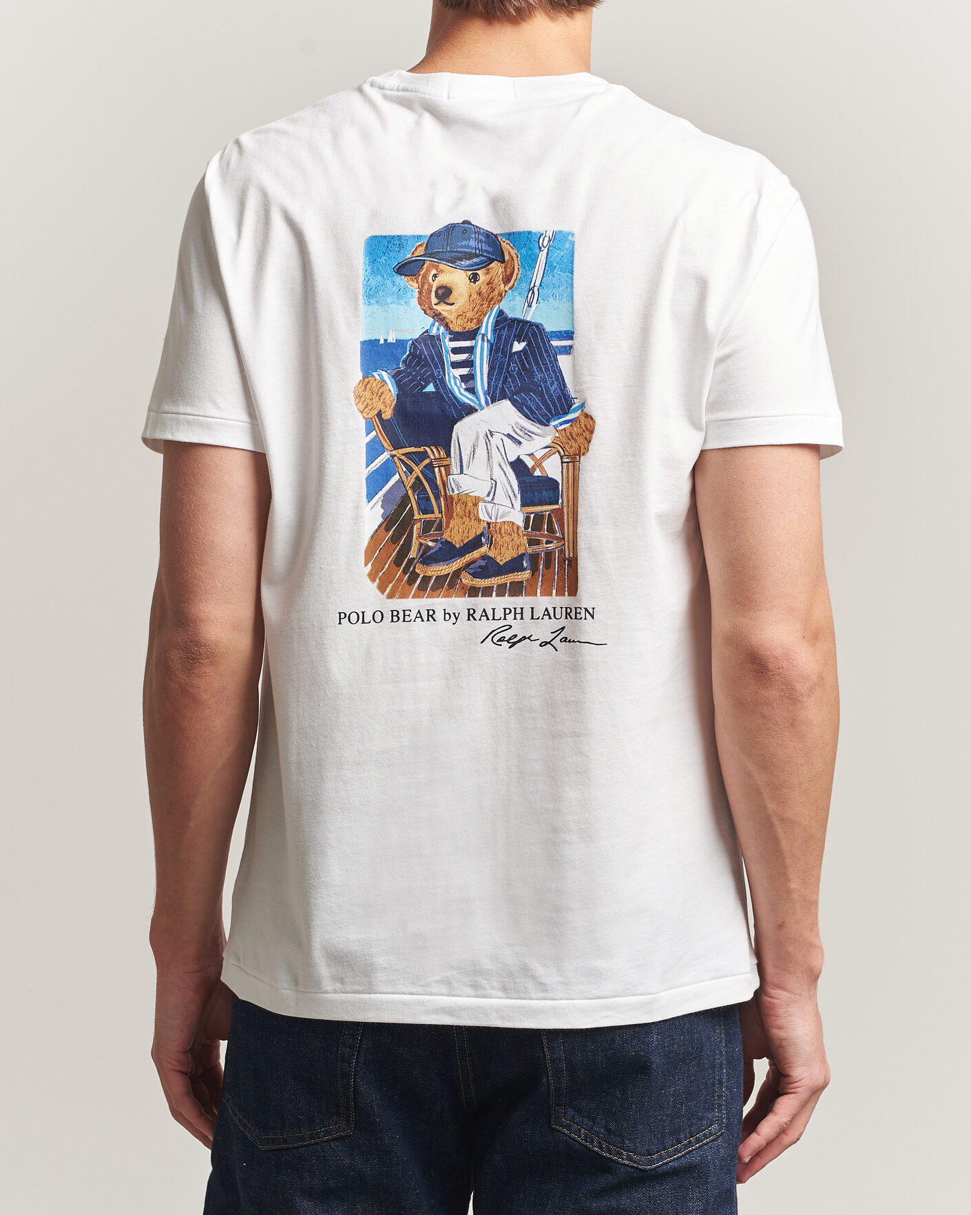 Mies | T-paidat | Polo Ralph Lauren | Backprint Pocket Tee Newport Bear/White
