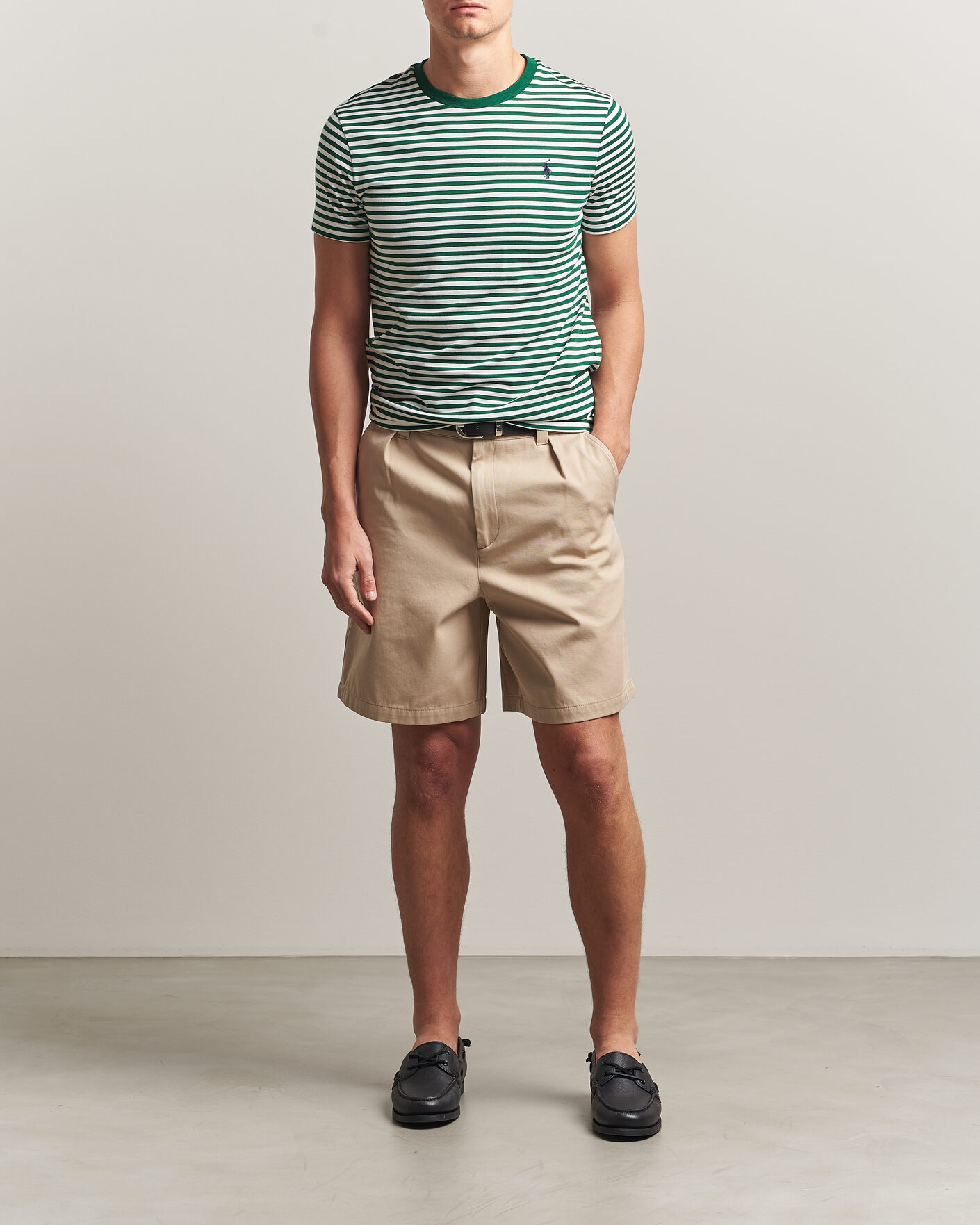 Mies | T-paidat | Polo Ralph Lauren | Crew Neck Striped T-shirt New Forest/White