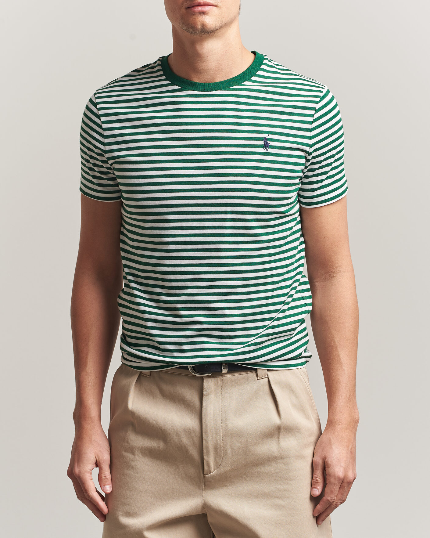 Mies | T-paidat | Polo Ralph Lauren | Crew Neck Striped T-shirt New Forest/White