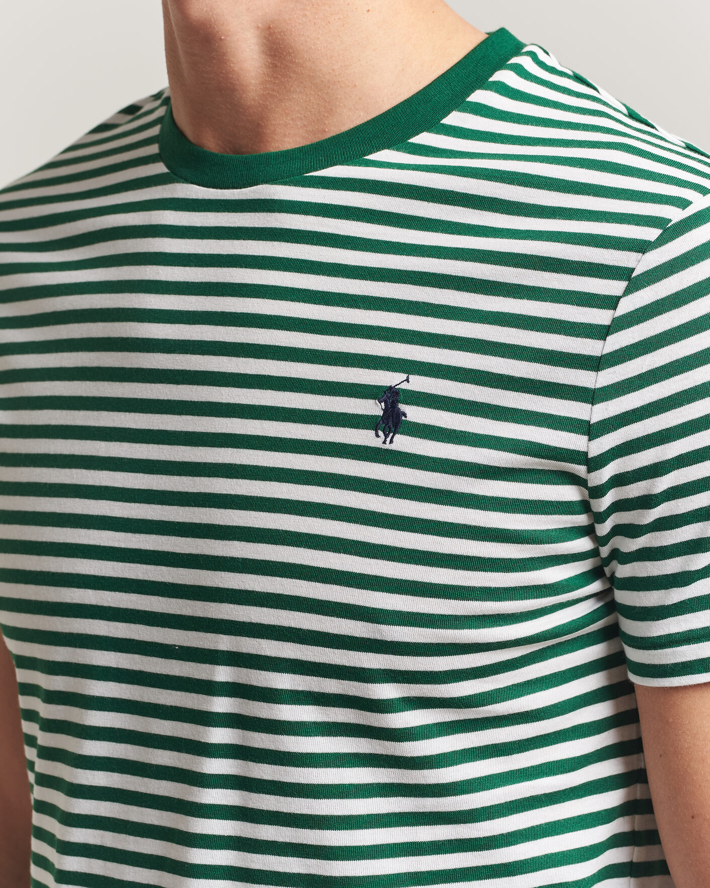 Mies | T-paidat | Polo Ralph Lauren | Crew Neck Striped T-shirt New Forest/White