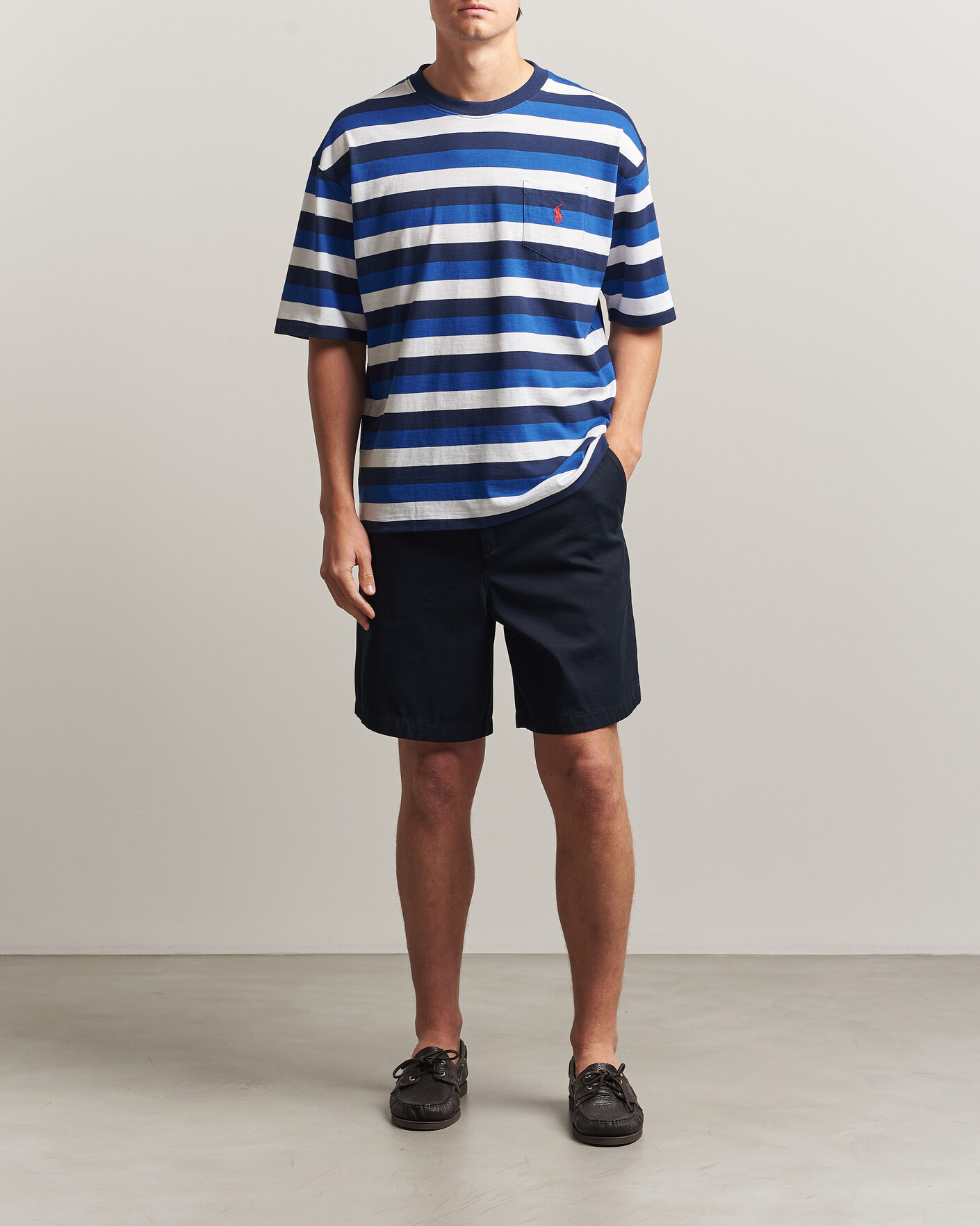 Mies | T-paidat | Polo Ralph Lauren | Striped Pocket Tee Newport Navy Multi