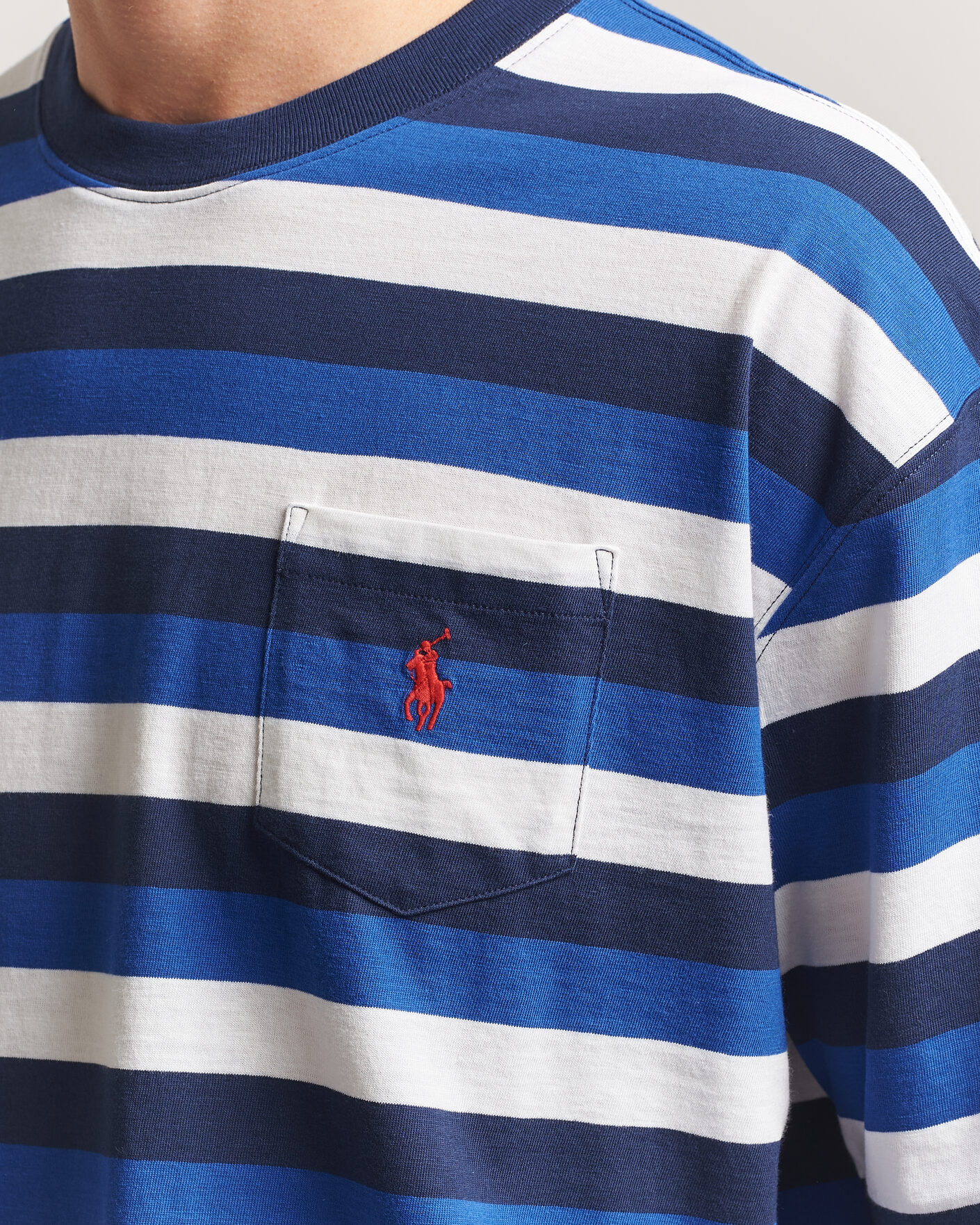 Mies | T-paidat | Polo Ralph Lauren | Striped Pocket Tee Newport Navy Multi