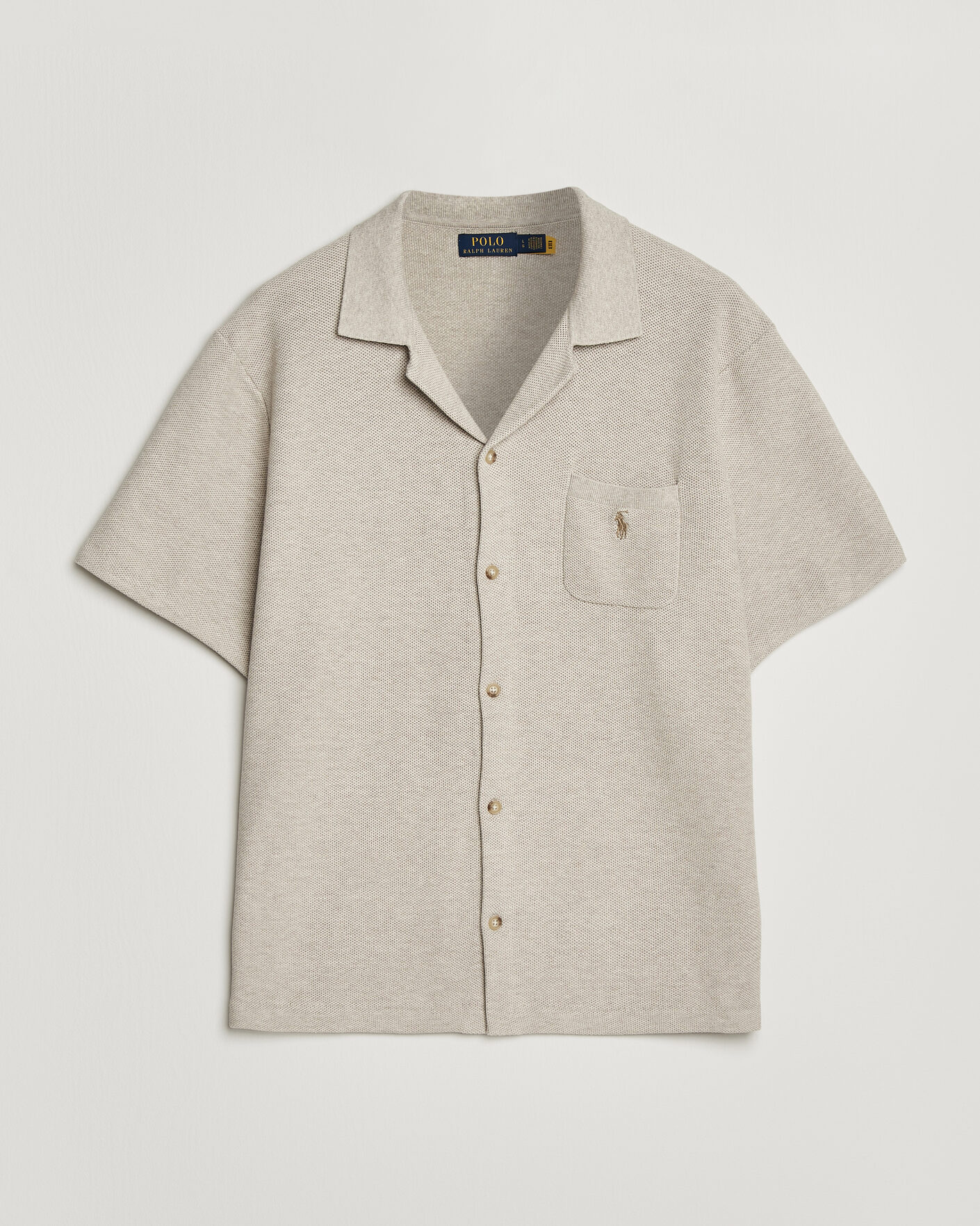 Mies | Kauluspaidat | Polo Ralph Lauren | Textured Camp Collar Cardigan Light Walnut Brown