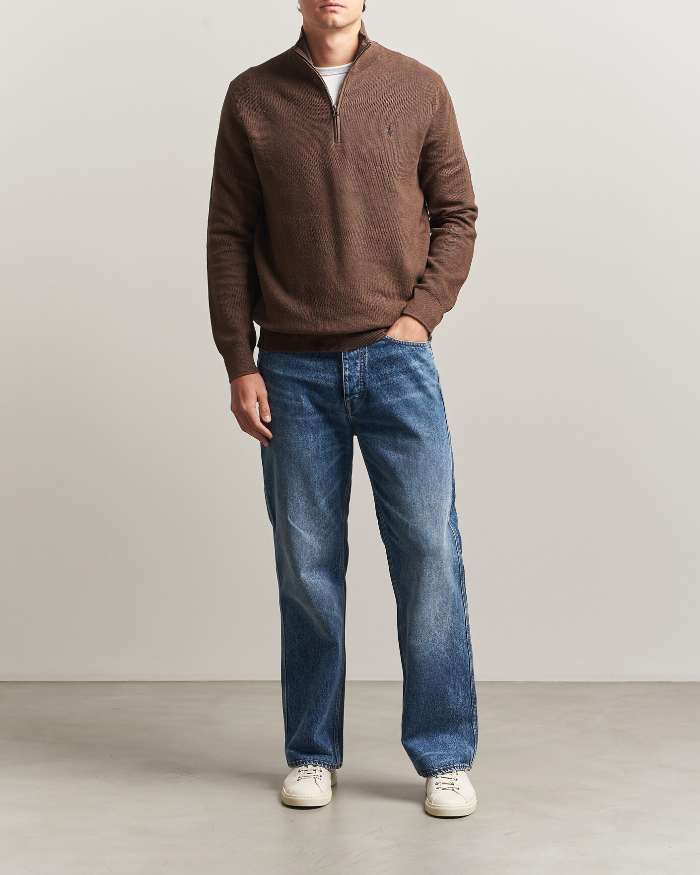 Mies | Puserot | Polo Ralph Lauren | Textued Half-Zip Nutmeg Brown Heather