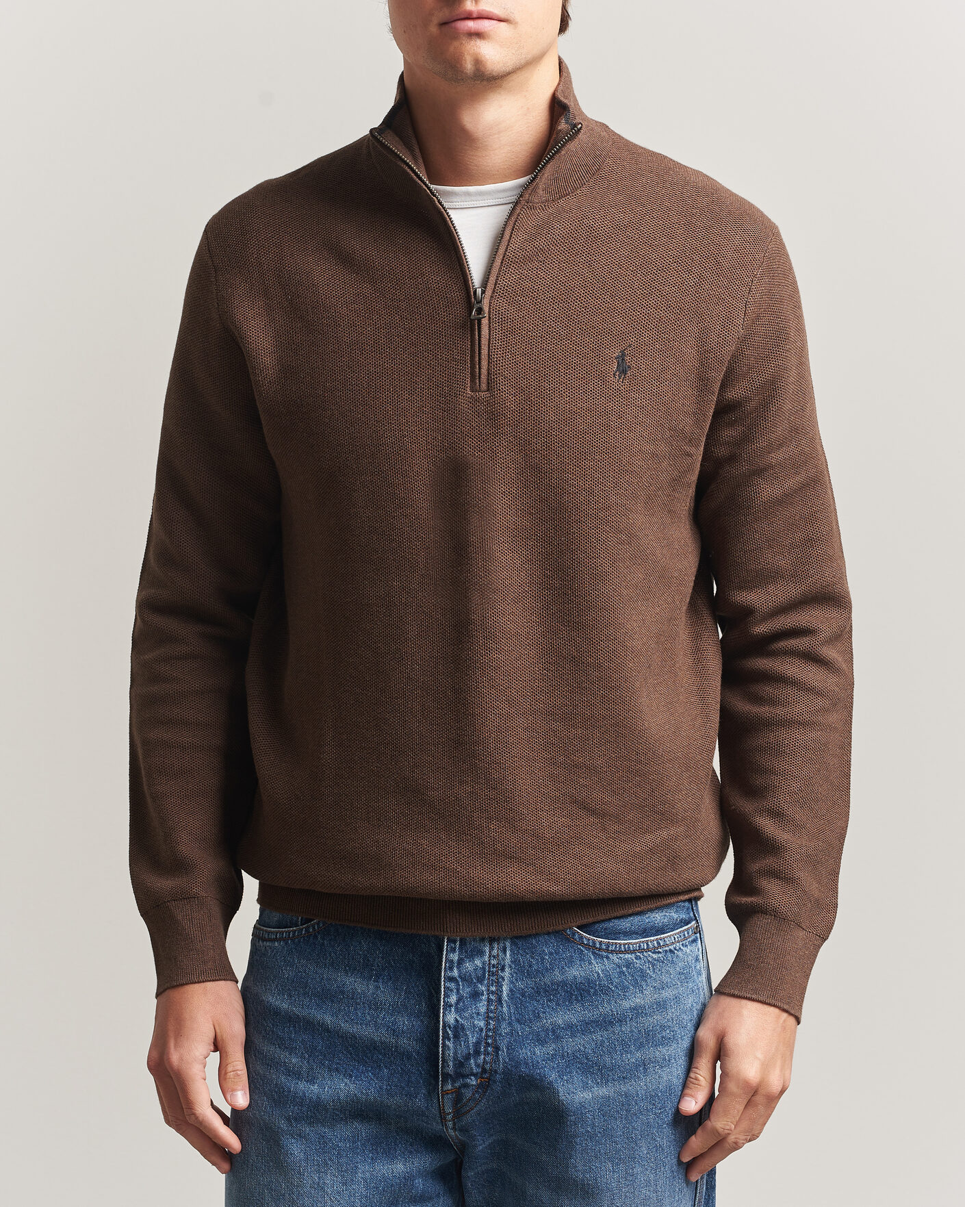 Mies | Puserot | Polo Ralph Lauren | Textued Half-Zip Nutmeg Brown Heather
