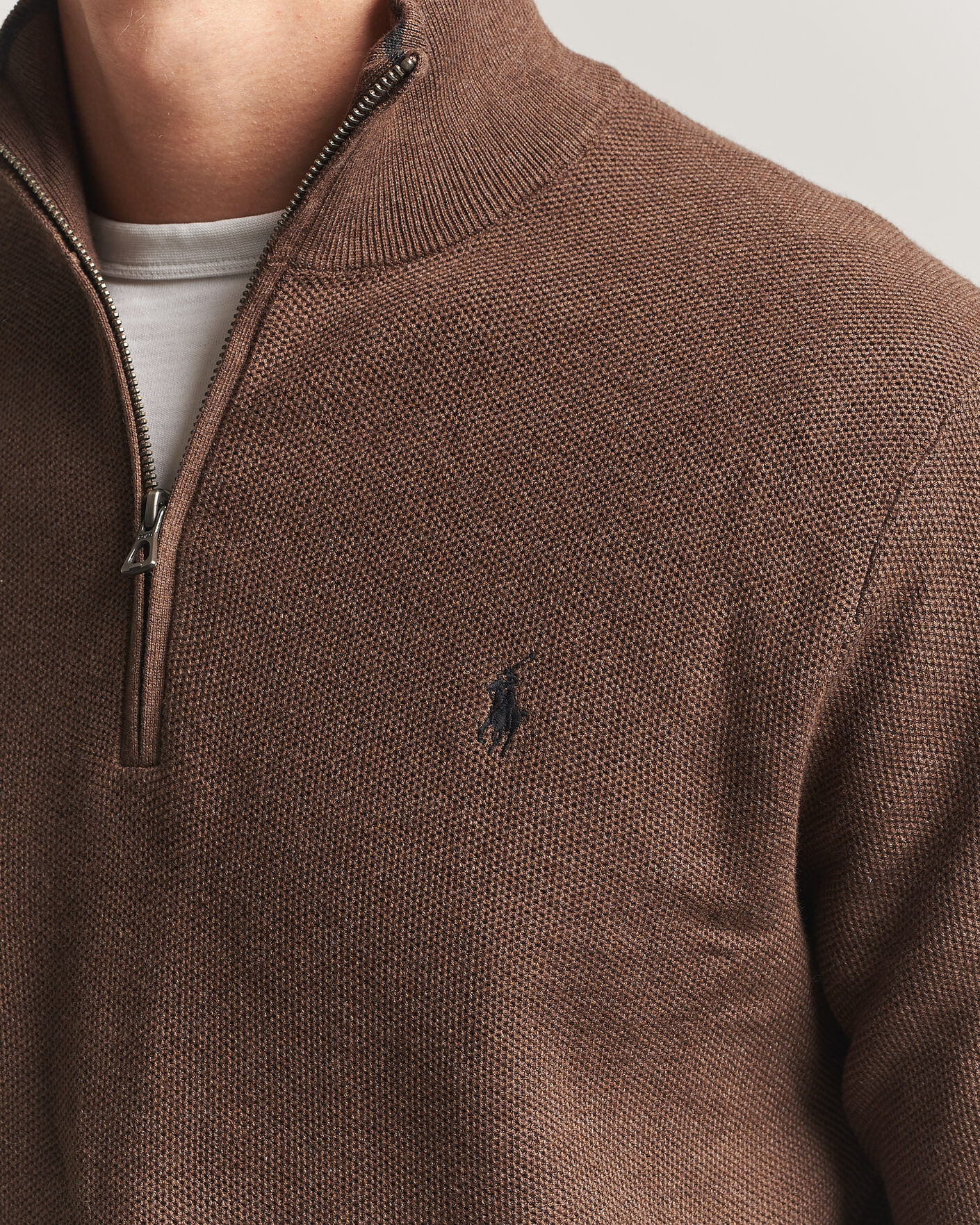 Mies | Puserot | Polo Ralph Lauren | Textued Half-Zip Nutmeg Brown Heather