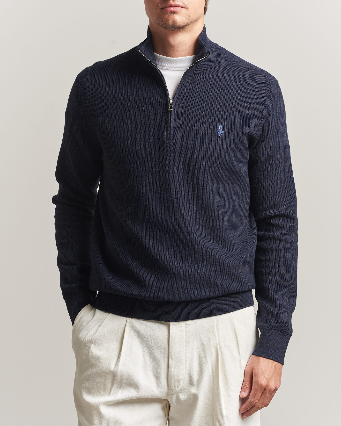 Mies | Puserot | Polo Ralph Lauren | Textued Half-Zip Navy Heather
