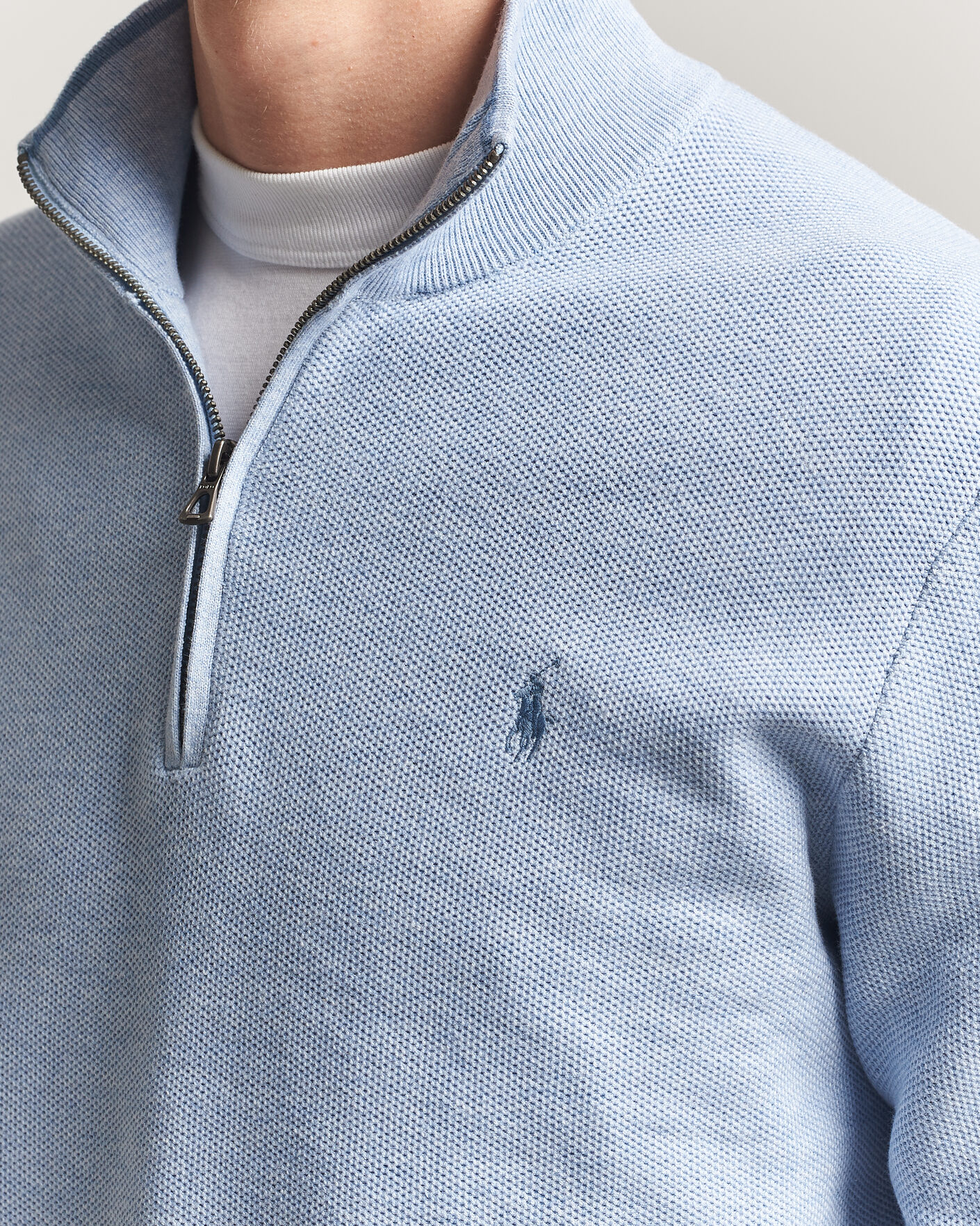 Mies | Puserot | Polo Ralph Lauren | Textured Half-Zip Blue Hyacinth Heather