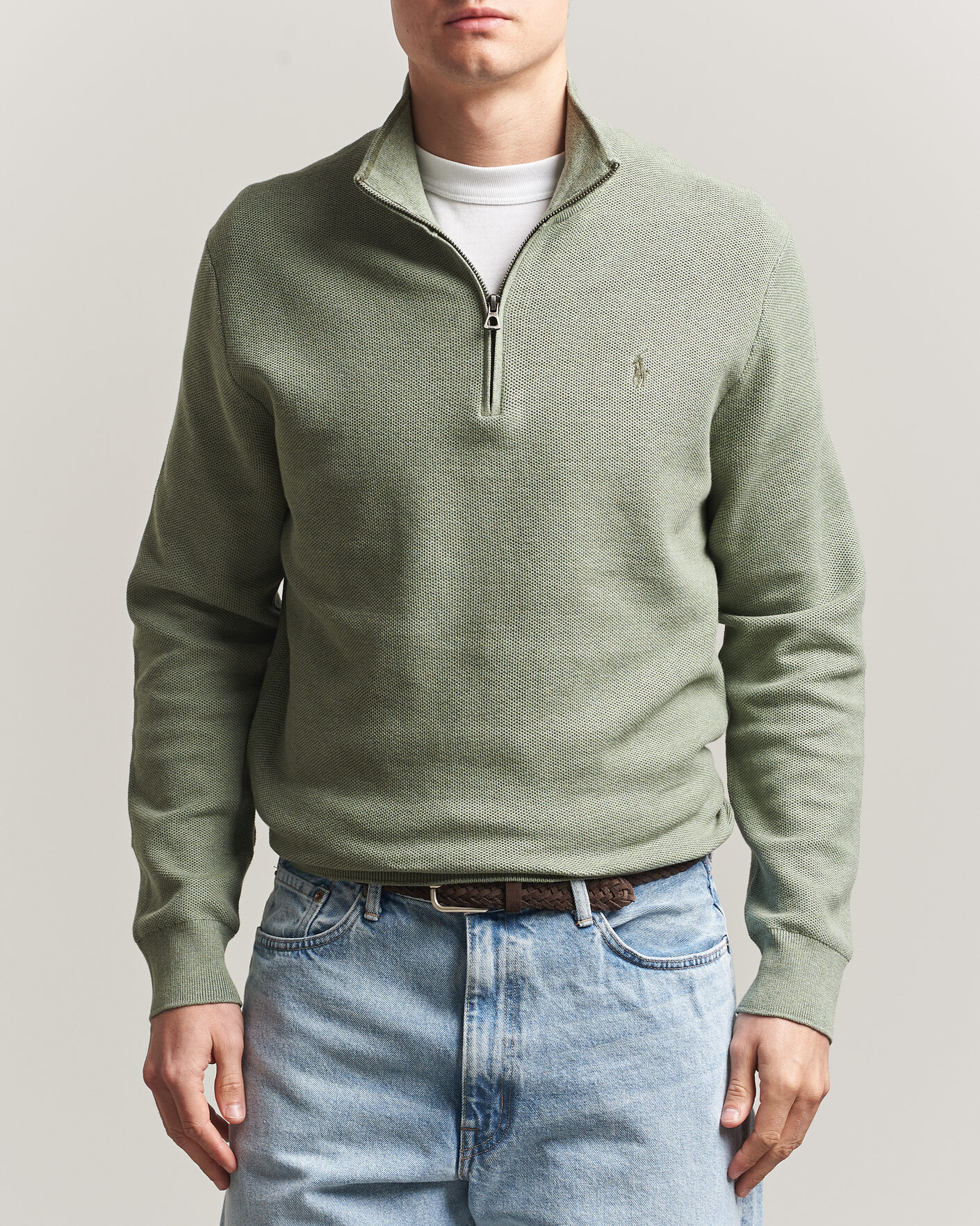 Mies | Puserot | Polo Ralph Lauren | Textued Half-Zip Fern Green Heather