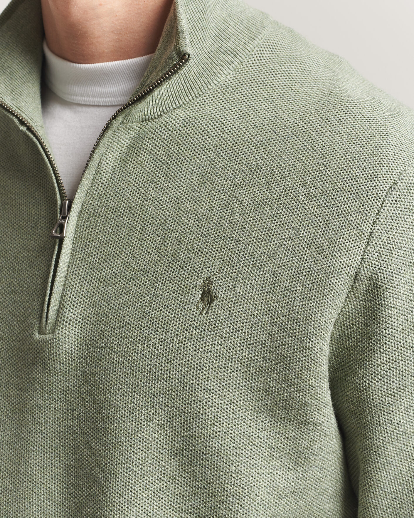 Mies | Puserot | Polo Ralph Lauren | Textured Half-Zip Fern Green Heather