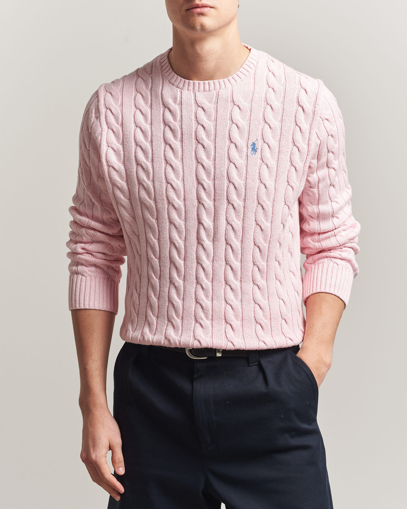 Mies | Puserot | Polo Ralph Lauren | Cotton Cable Pullover Ballet Pink Heather