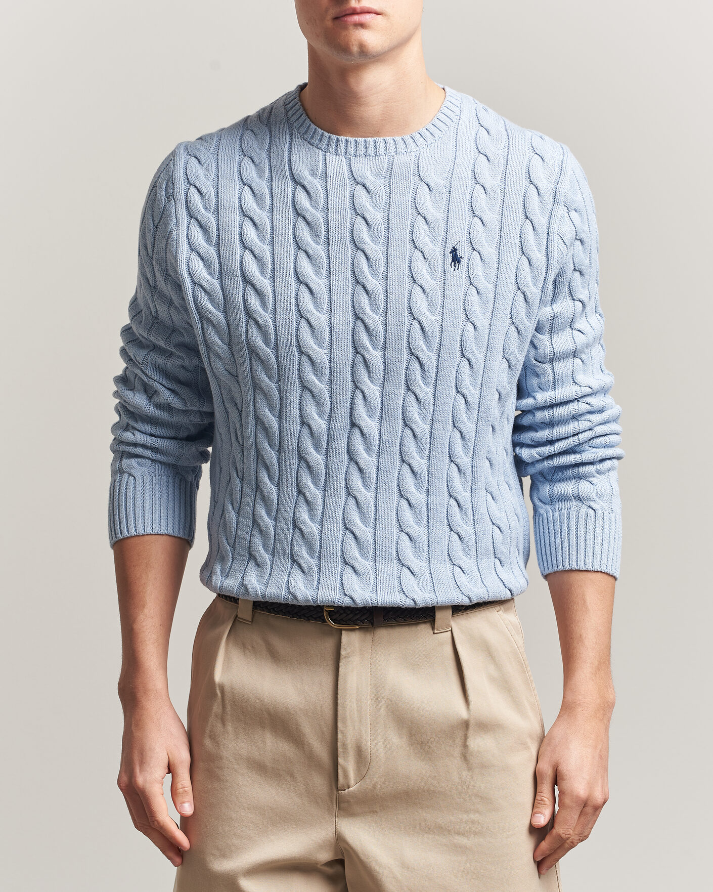 Mies | Puserot | Polo Ralph Lauren | Cotton Cable Pullover Blue Hyacinth Heather