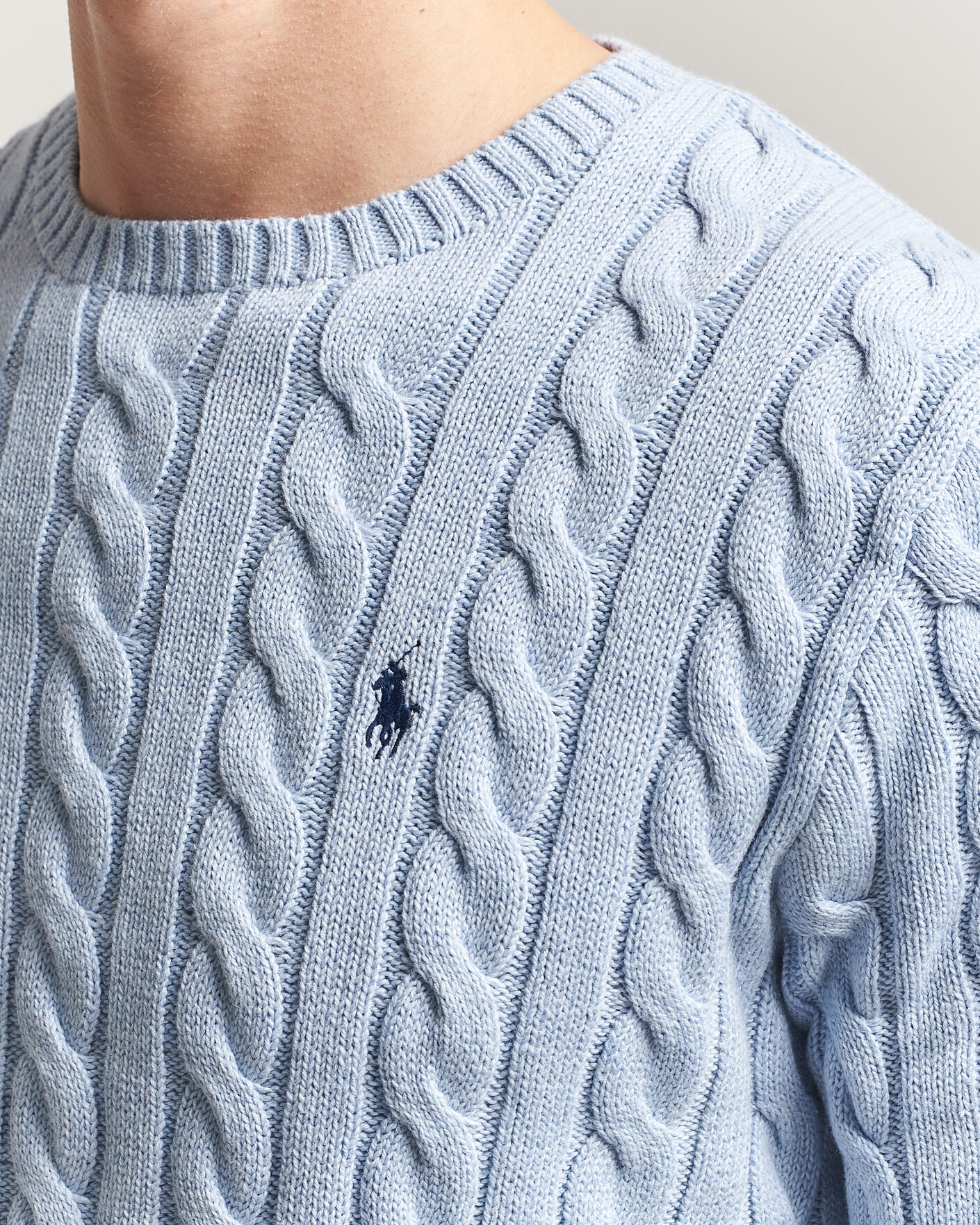 Mies | Puserot | Polo Ralph Lauren | Cotton Cable Pullover Blue Hyacinth Heather