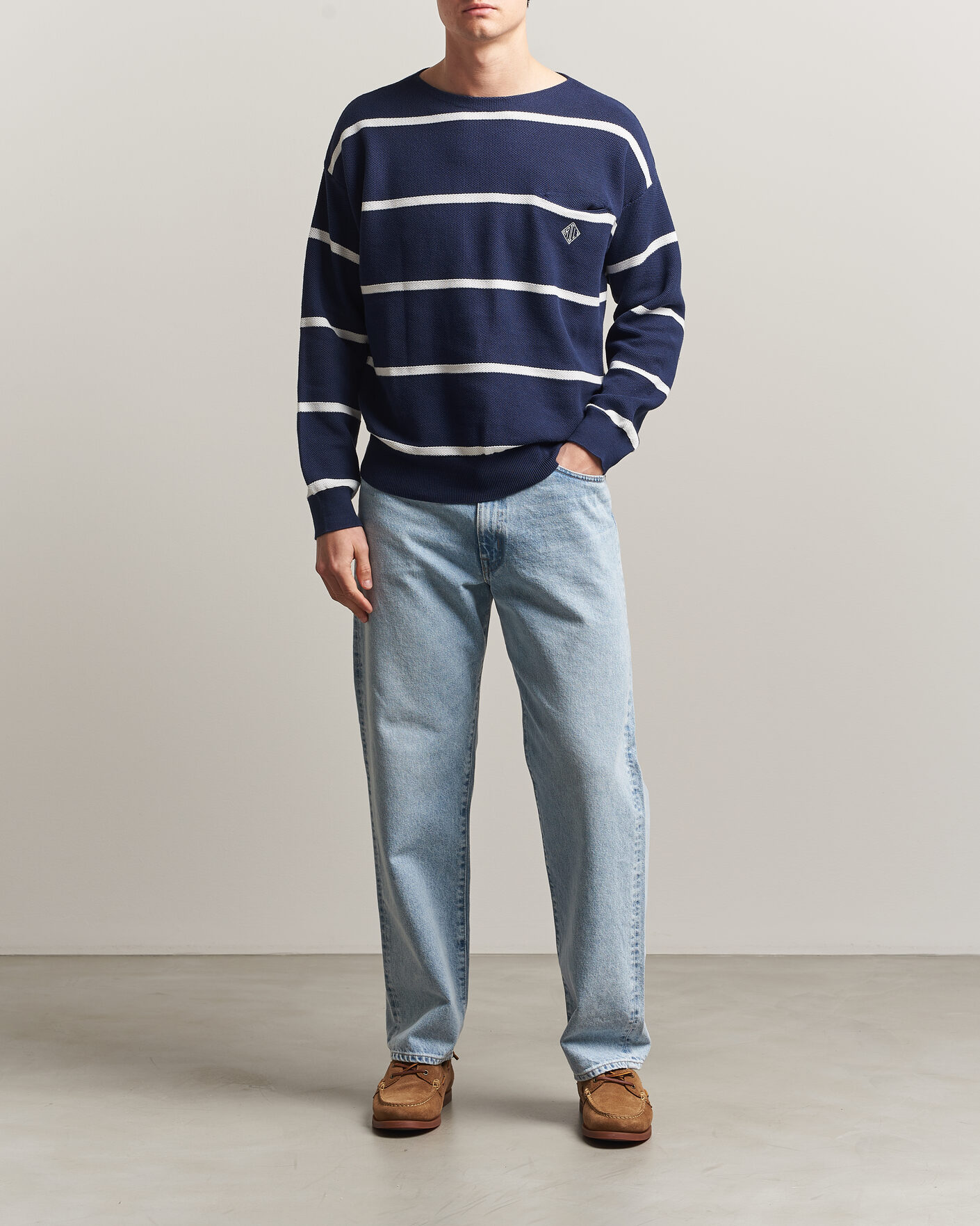 Mies | Puserot | Polo Ralph Lauren | Striped Boat Neck Sweater Navy Combo
