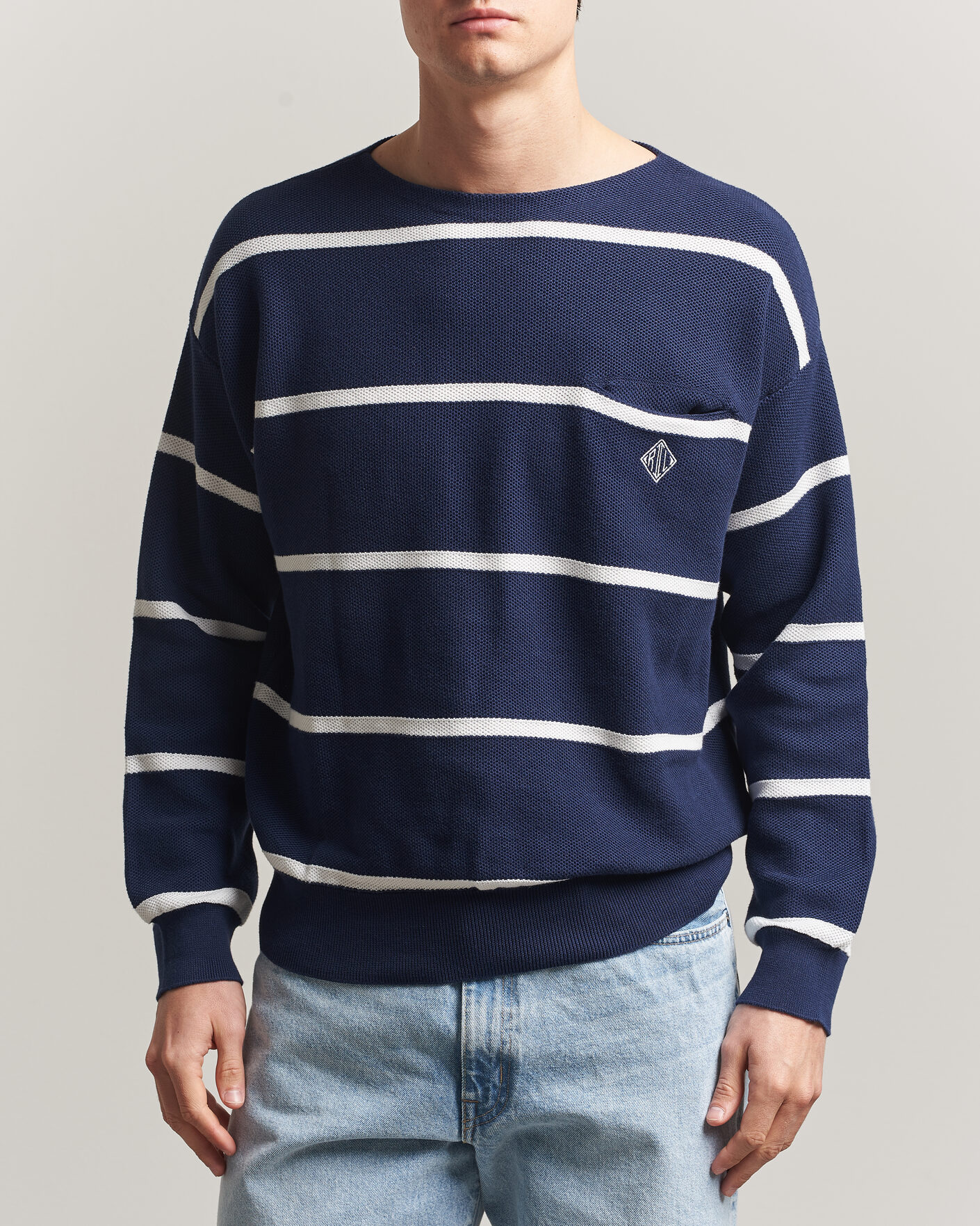Mies | Puserot | Polo Ralph Lauren | Striped Boat Neck Sweater Navy Combo