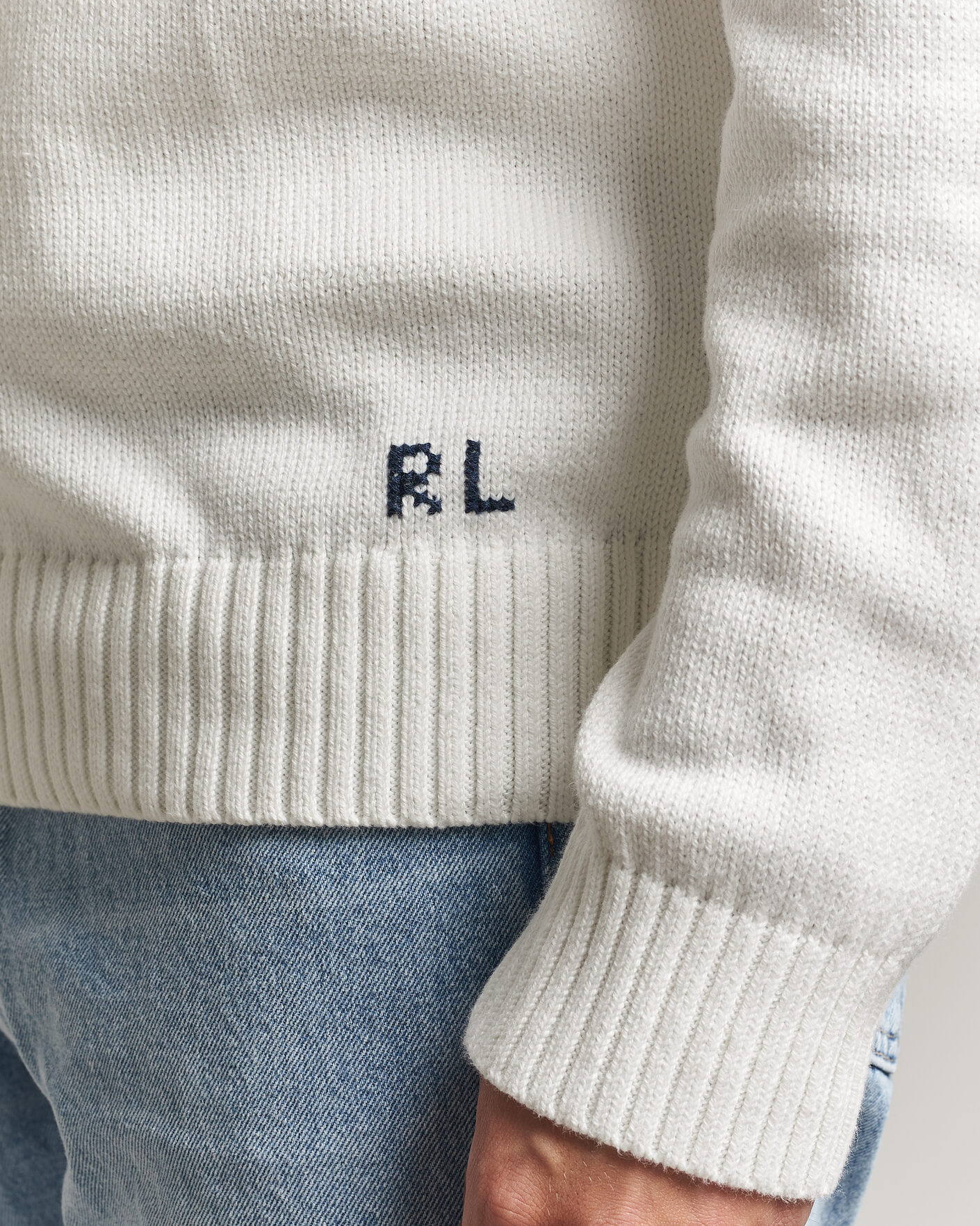 Mies | Puserot | Polo Ralph Lauren | Newport Bear Cotton/Linen Sweater Deckwash White