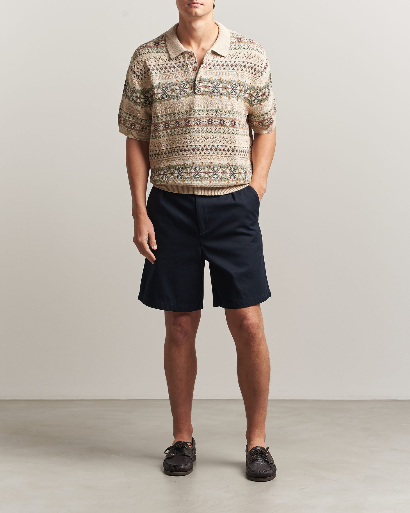 Mies | Puserot | Polo Ralph Lauren | Cotton/Linen Fairisle Polo Tan Combo