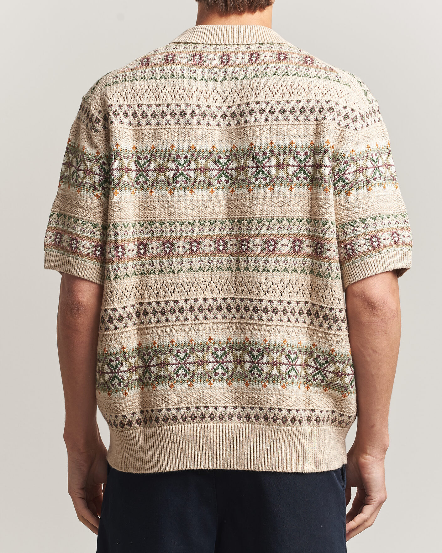 Mies | Puserot | Polo Ralph Lauren | Cotton/Linen Fairisle Polo Tan Combo