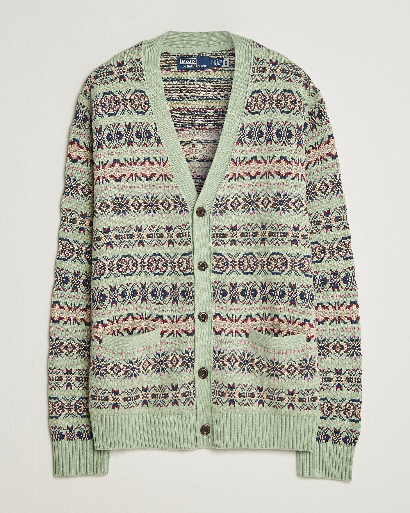 Mies | Puserot | Polo Ralph Lauren | Cotton/Linen Fairisle Cardigan Green Combo