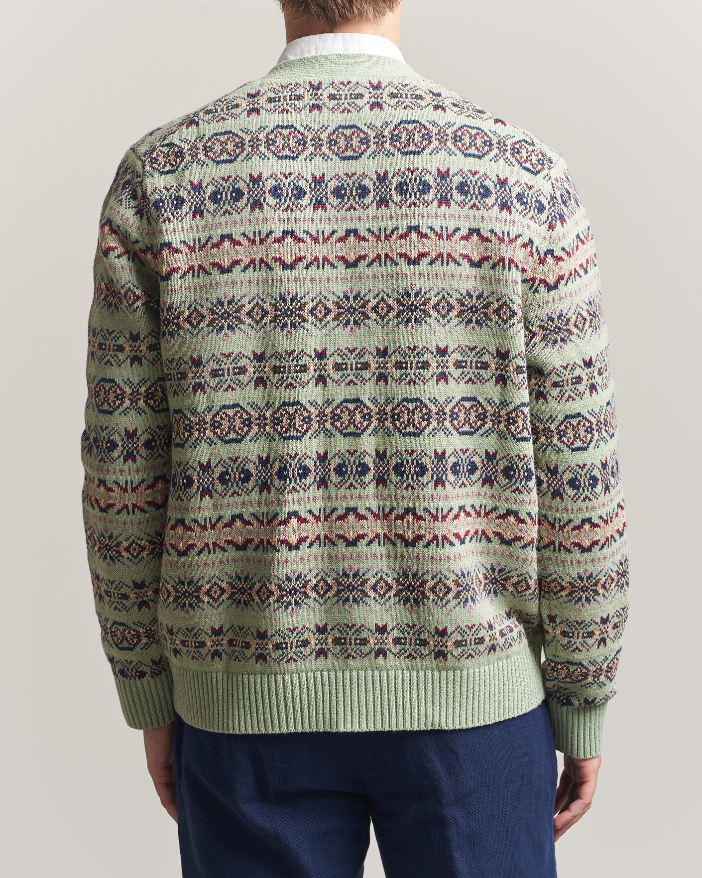 Mies | Puserot | Polo Ralph Lauren | Cotton/Linen Fairisle Cardigan Green Combo