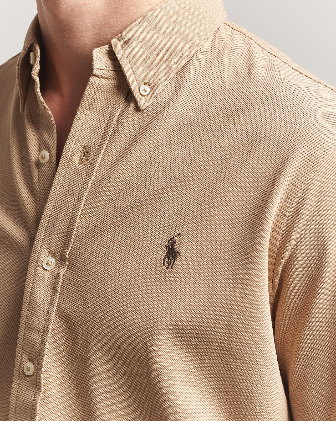 Mies | Kauluspaidat | Polo Ralph Lauren | Featherweight Mesh Shirt Vintage Khaki