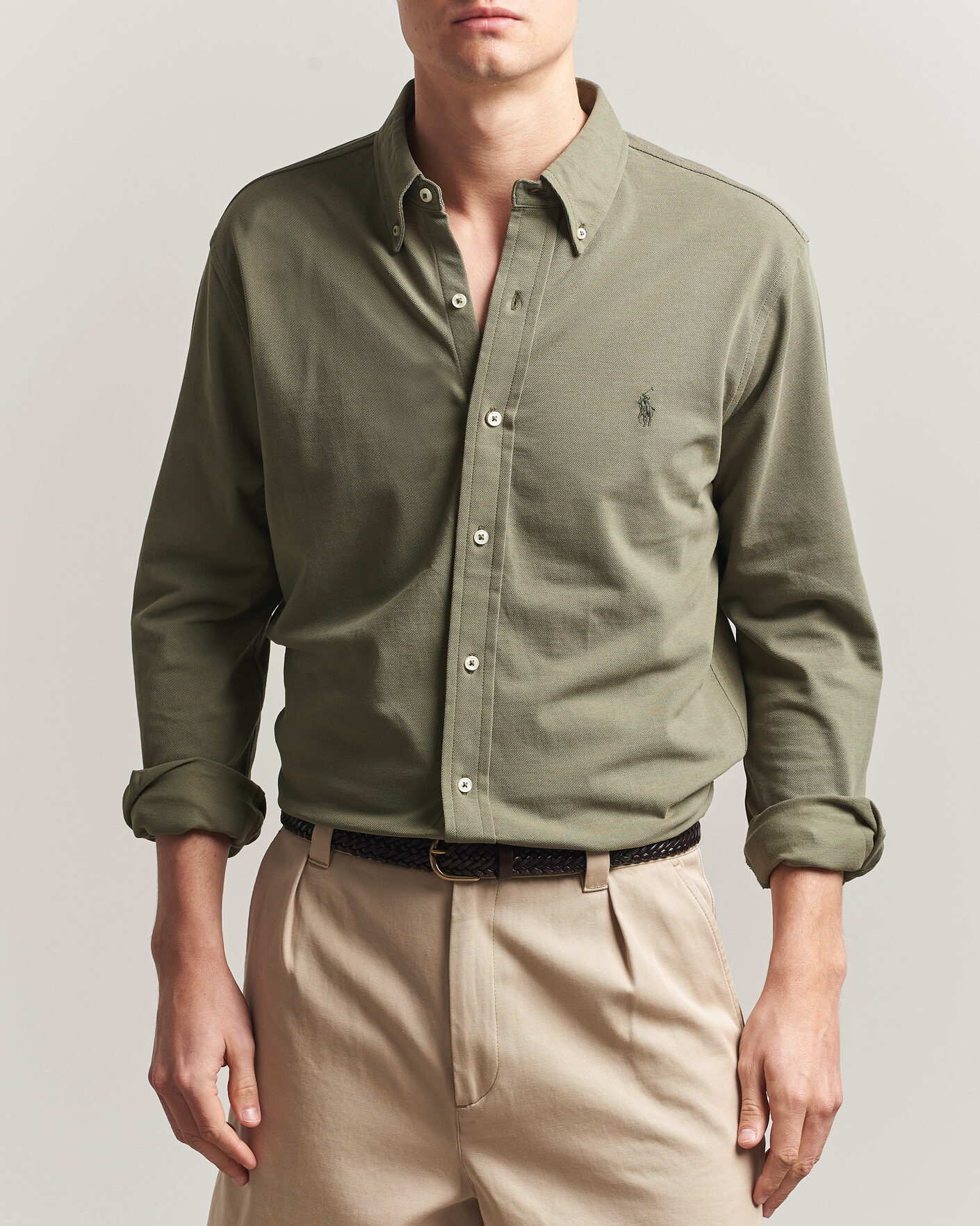 Mies | Kauluspaidat | Polo Ralph Lauren | Featherweight Mesh Shirt Cruise Olive