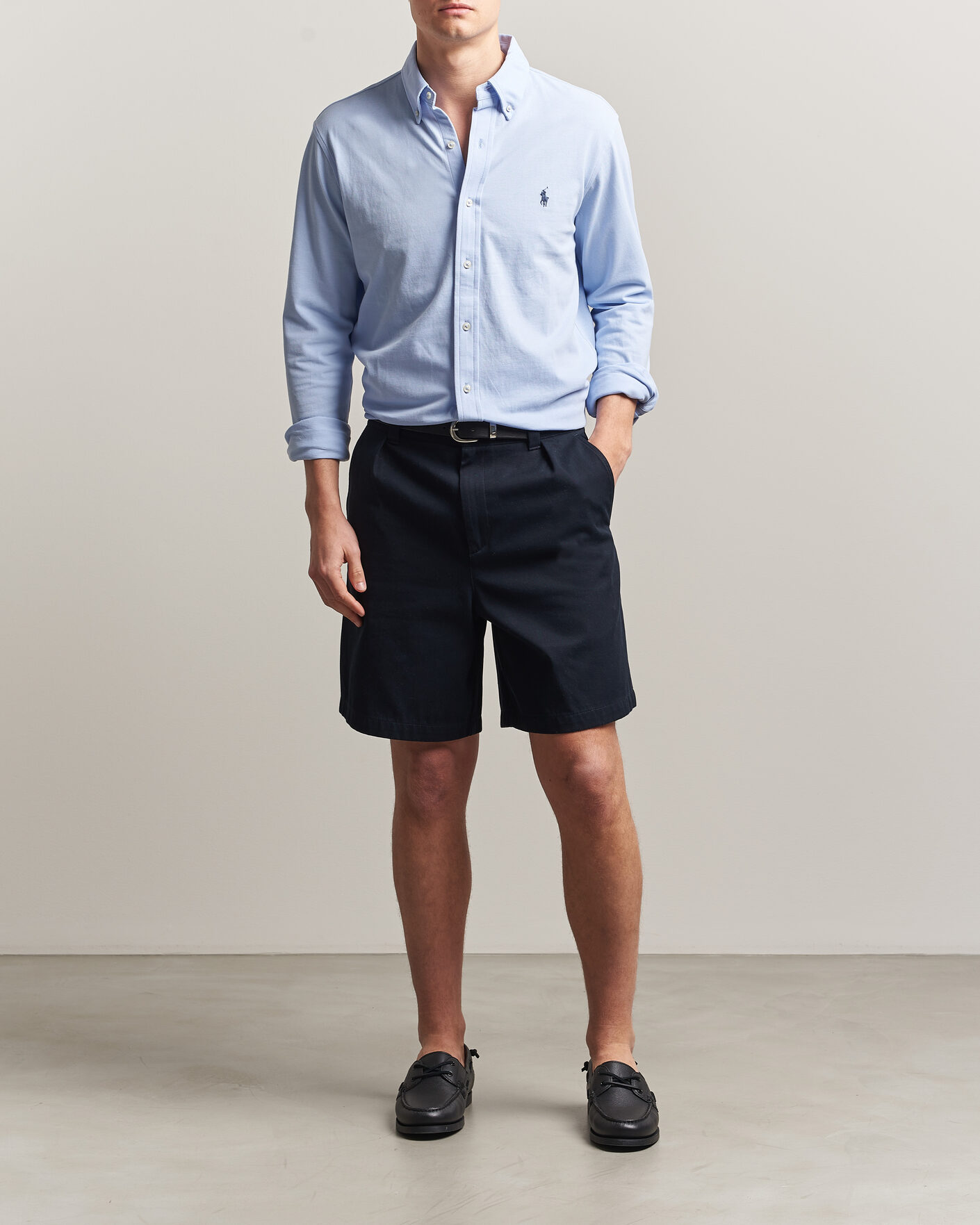 Mies | Kauluspaidat | Polo Ralph Lauren | Featherweight Mesh Shirt Pebble Blue