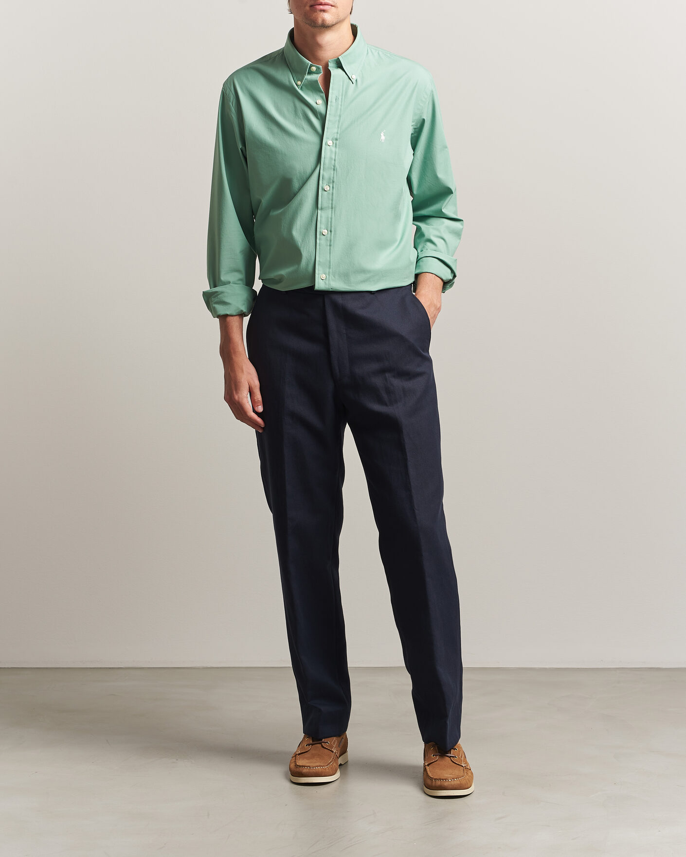 Mies | Kauluspaidat | Polo Ralph Lauren | Custom Fit Poplin Shirt Faded Mint