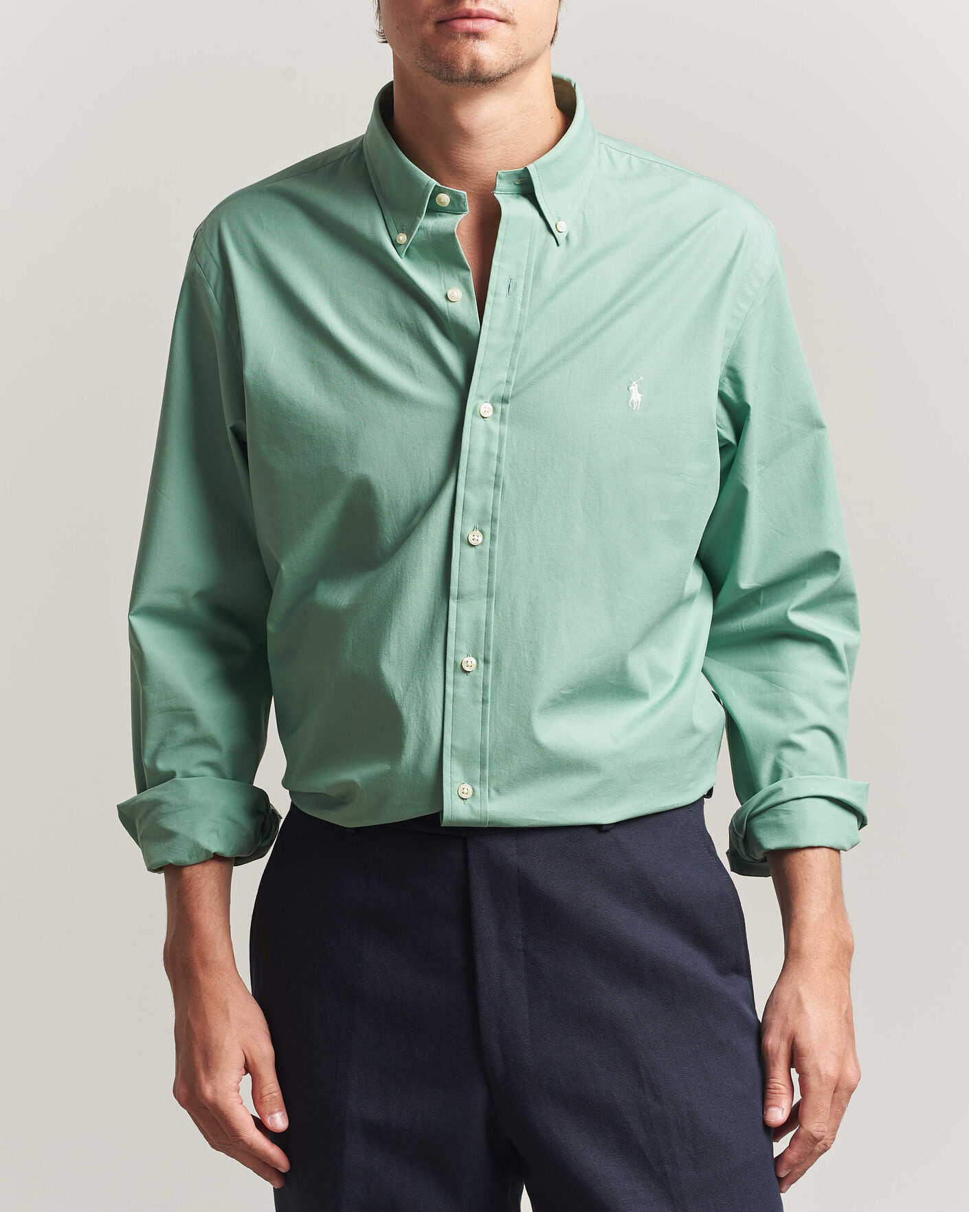 Mies | Kauluspaidat | Polo Ralph Lauren | Custom Fit Poplin Shirt Faded Mint