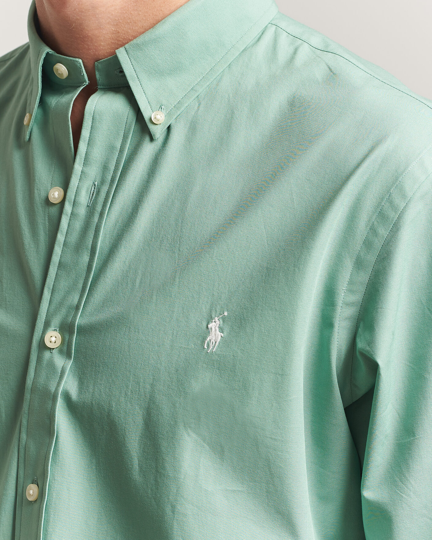 Mies | Kauluspaidat | Polo Ralph Lauren | Custom Fit Poplin Shirt Faded Mint