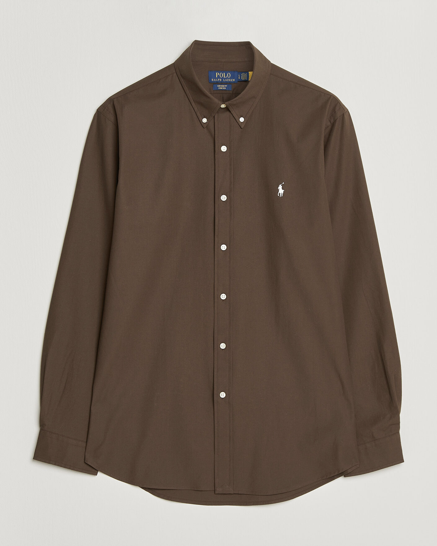 Mies | Kauluspaidat | Polo Ralph Lauren | Custom Fit Poplin Shirt Nutmeg Brown