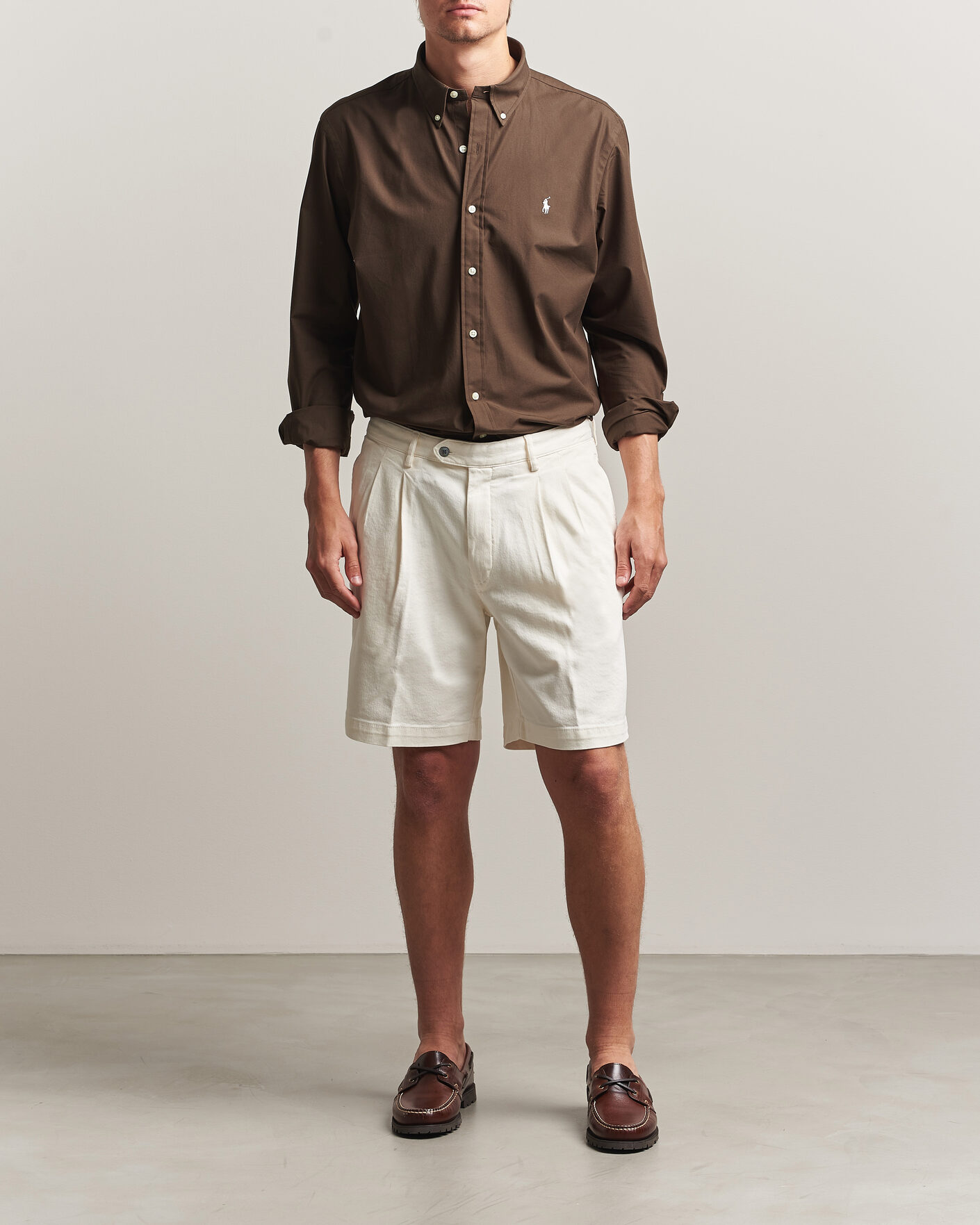 Mies | Kauluspaidat | Polo Ralph Lauren | Custom Fit Poplin Shirt Nutmeg Brown